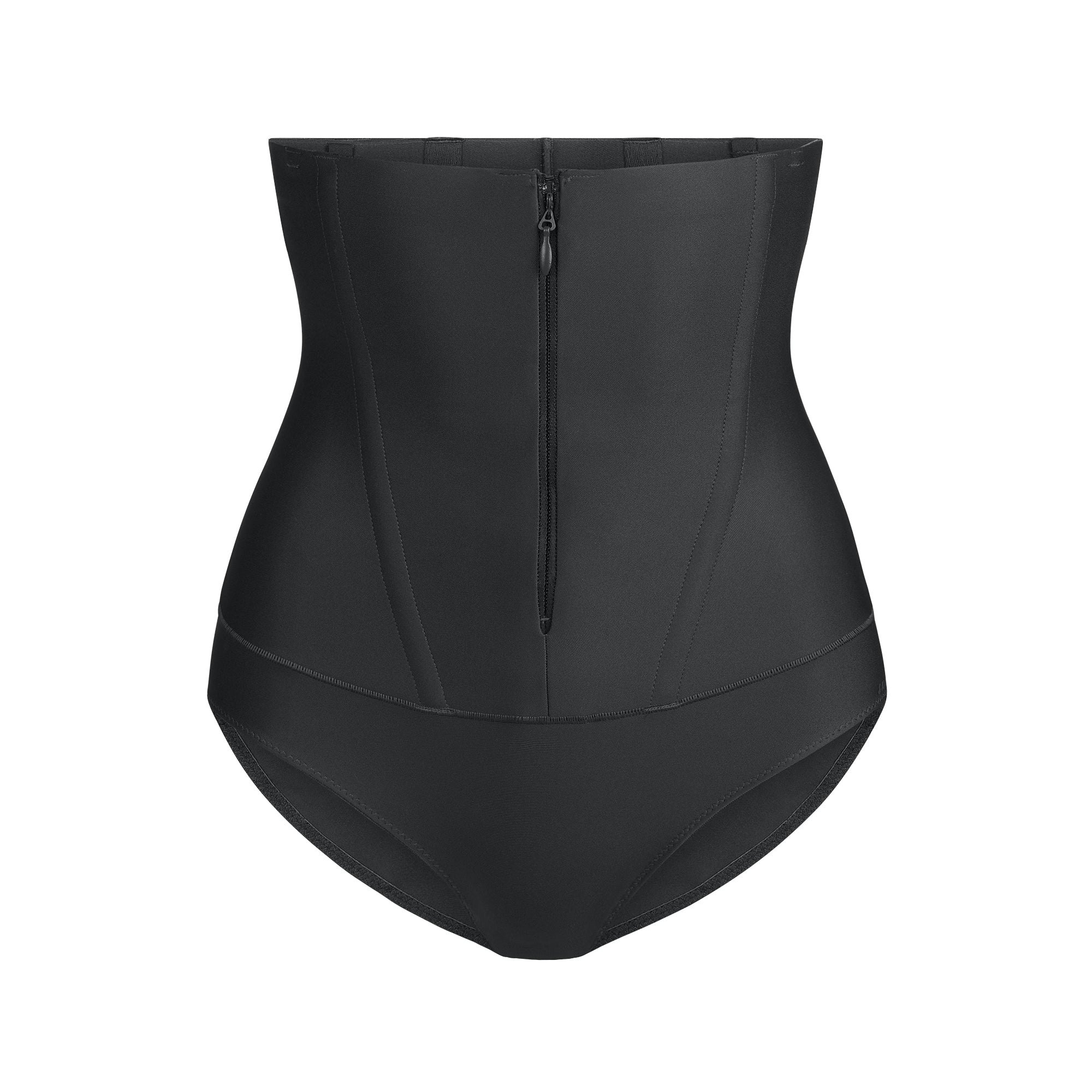 SKIMS BODY CORE SCULPT WAIST CINCHER BUTT LIFTING BRIEF | ONYX FLAT ON A WHITE BACKGROUND | FLT