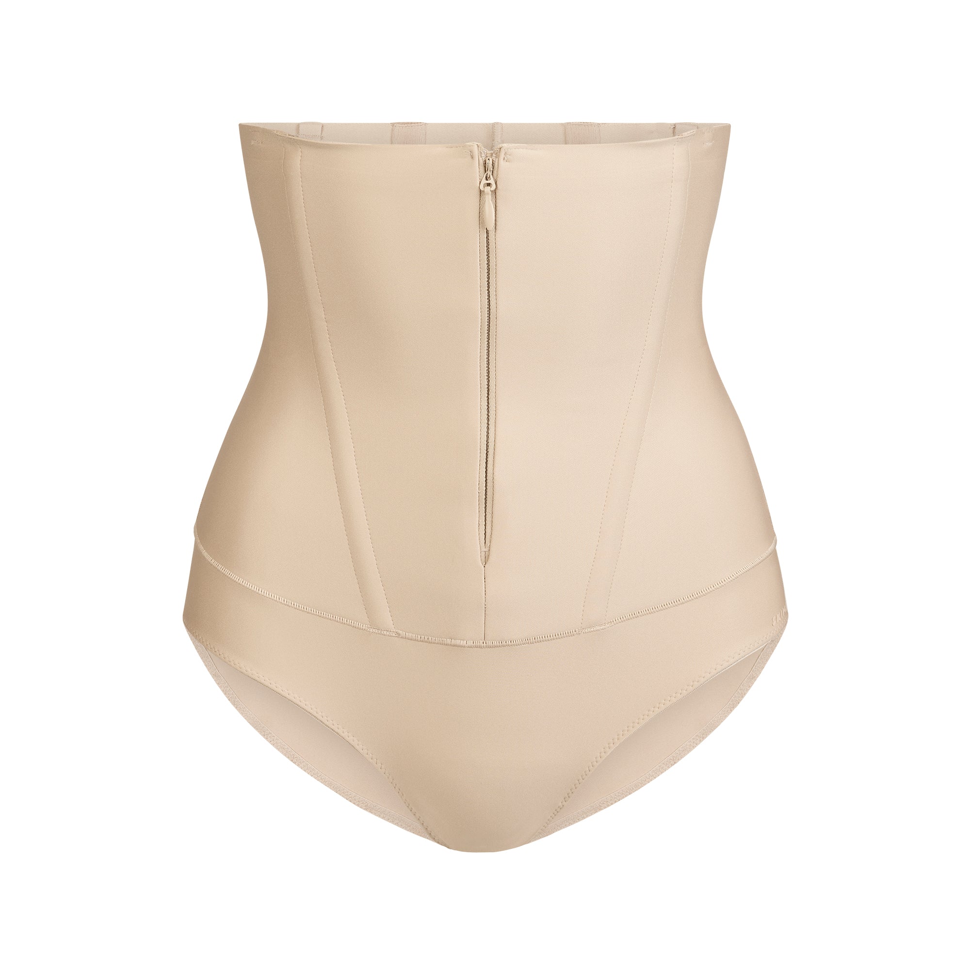 SKIMS BODY CORE SCULPT WAIST CINCHER BUTT LIFTING BRIEF | SAND FLAT ON A WHITE BACKGROUND | FLT