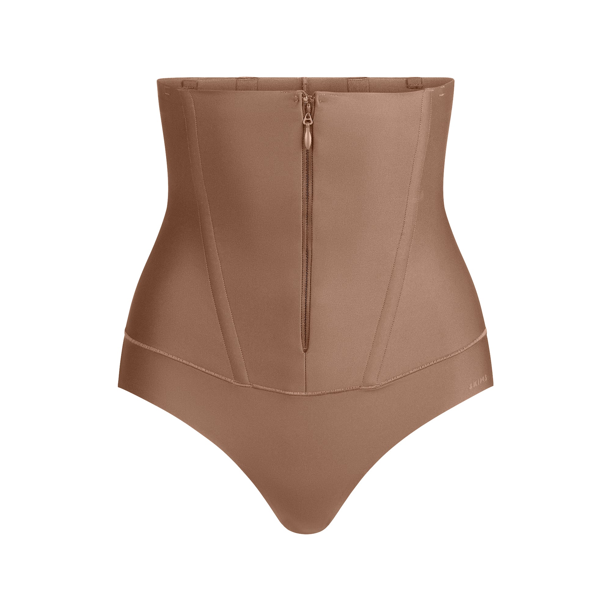 SKIMS BODY CORE SCULPT WAIST CINCHER THONG | JASPER FLAT ON A WHITE BACKGROUND | FLT
