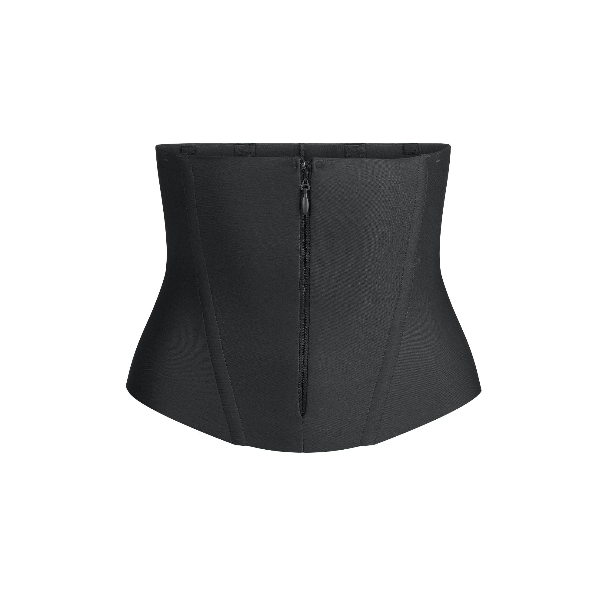 SKIMS BODY CORE SCULPT WAIST CINCHER | ONYX FLAT ON A WHITE BACKGROUND | FLT