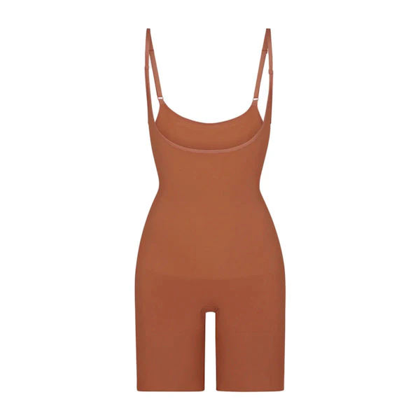BUTT ENHANCING OPEN BUST BODYSUIT | BRONZE (SHAPEWEAR BODYSUITS) LAYS FLAT ON A WHITE BACKGROUND | FLT