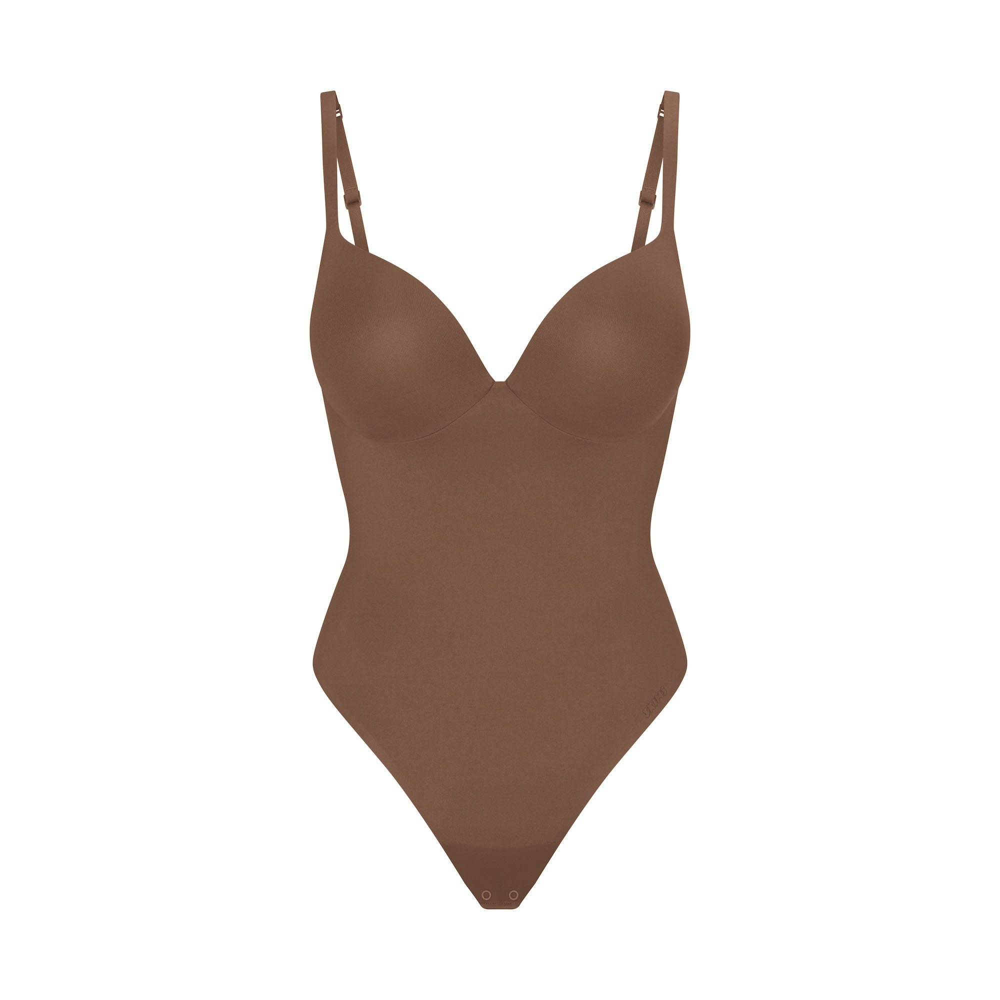 SKIMS ULTIMATE BODY PUSH-UP THONG BODYSUIT | JASPER FLAT ON A WHITE BACKGROUND | FLT | FLT