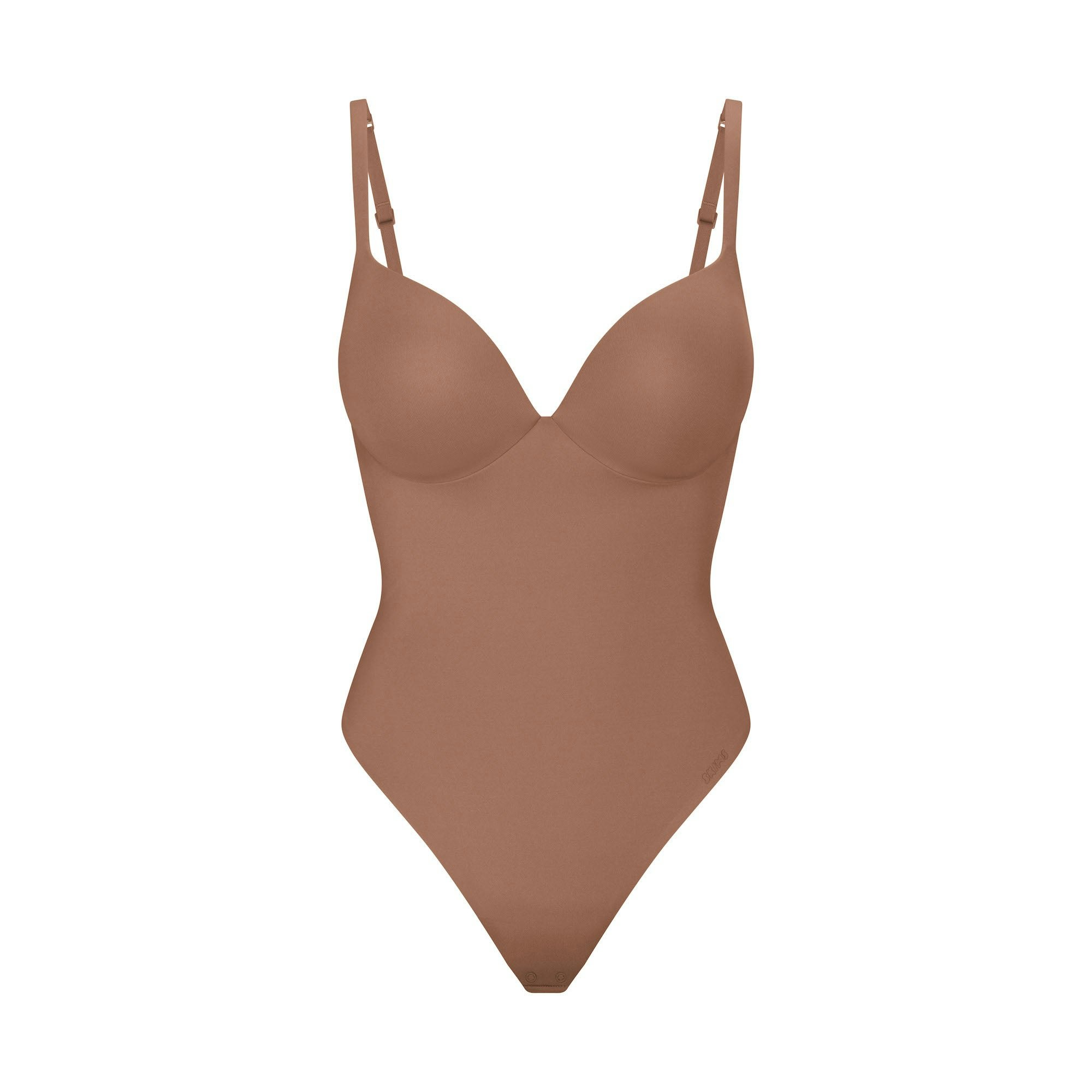 SKIMS ULTIMATE BODY PUSH-UP THONG BODYSUIT | SIENNA FLAT ON A WHITE BACKGROUND | FLT | FLT