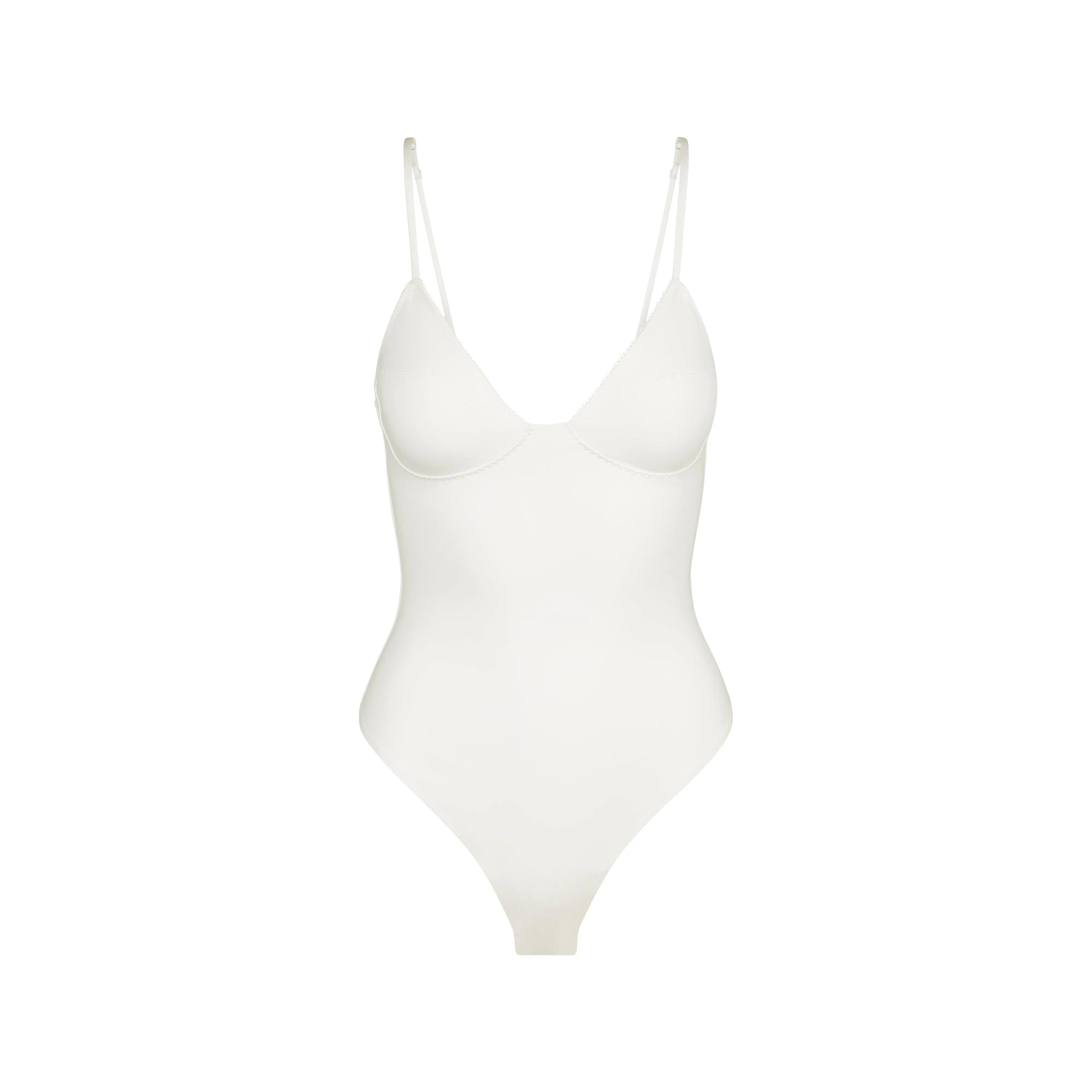 COTTON SHAPEWEAR THONG BODYSUIT | MARBLE FLAT ON A WHITE BACKGROUND | FLT