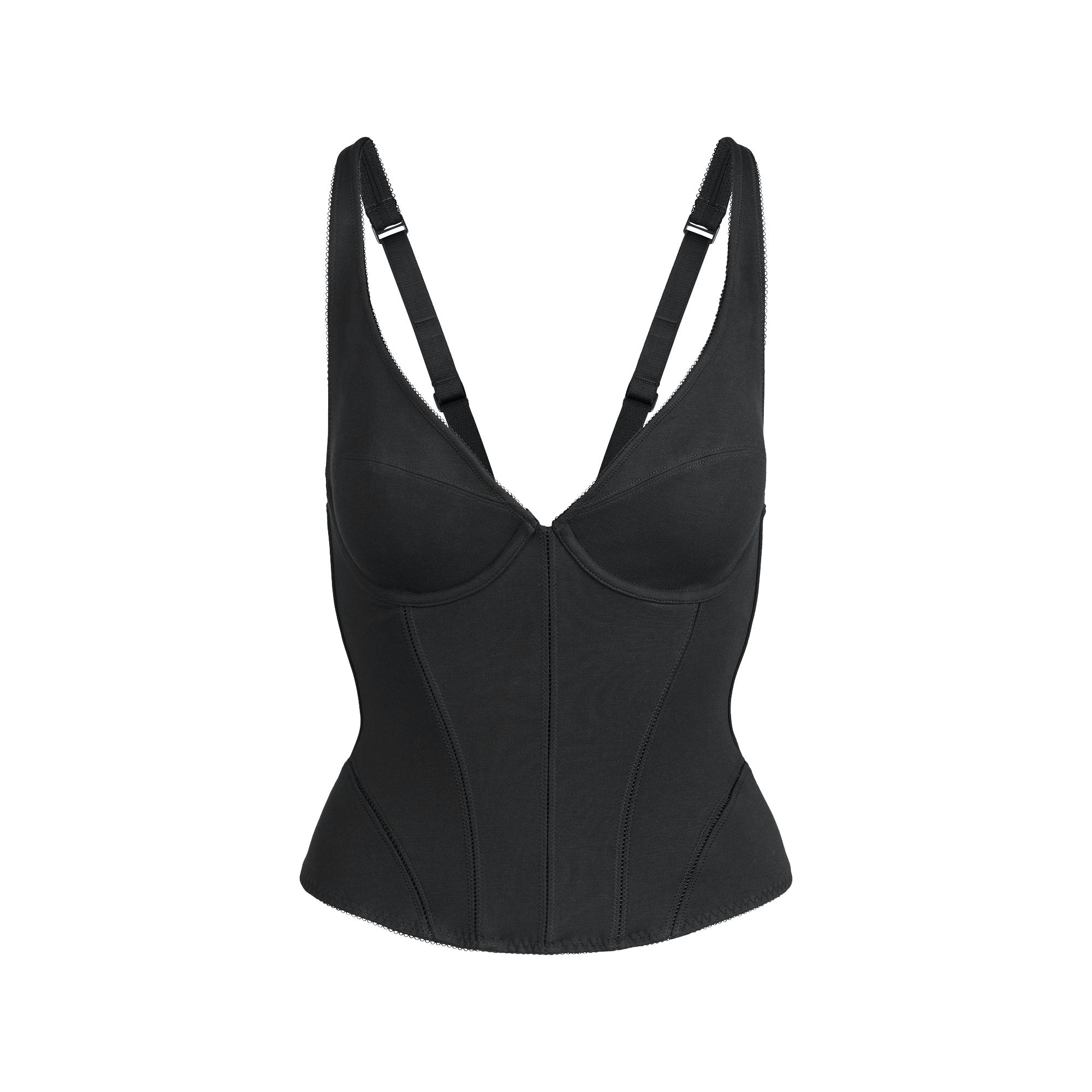 COTTON SHAPEWEAR CORSET | SOOT FLAT ON A WHITE BACKGROUND | FLT