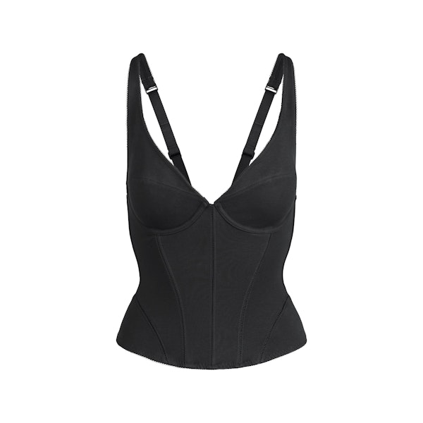 COTTON SHAPEWEAR CORSET | SOOT FLAT ON A WHITE BACKGROUND | FLT
