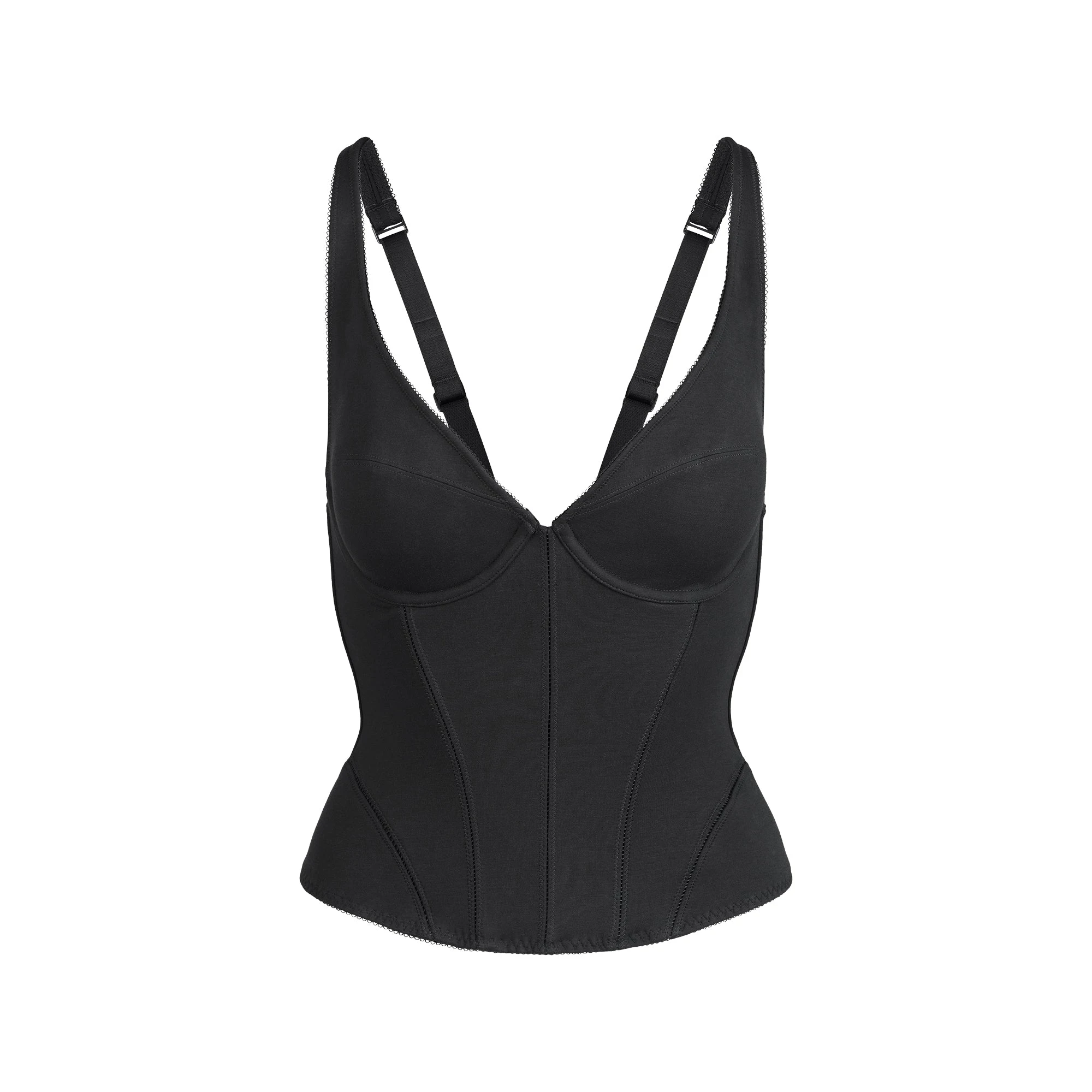 COTTON SHAPEWEAR CORSET | SOOT FLAT ON A WHITE BACKGROUND | FLT