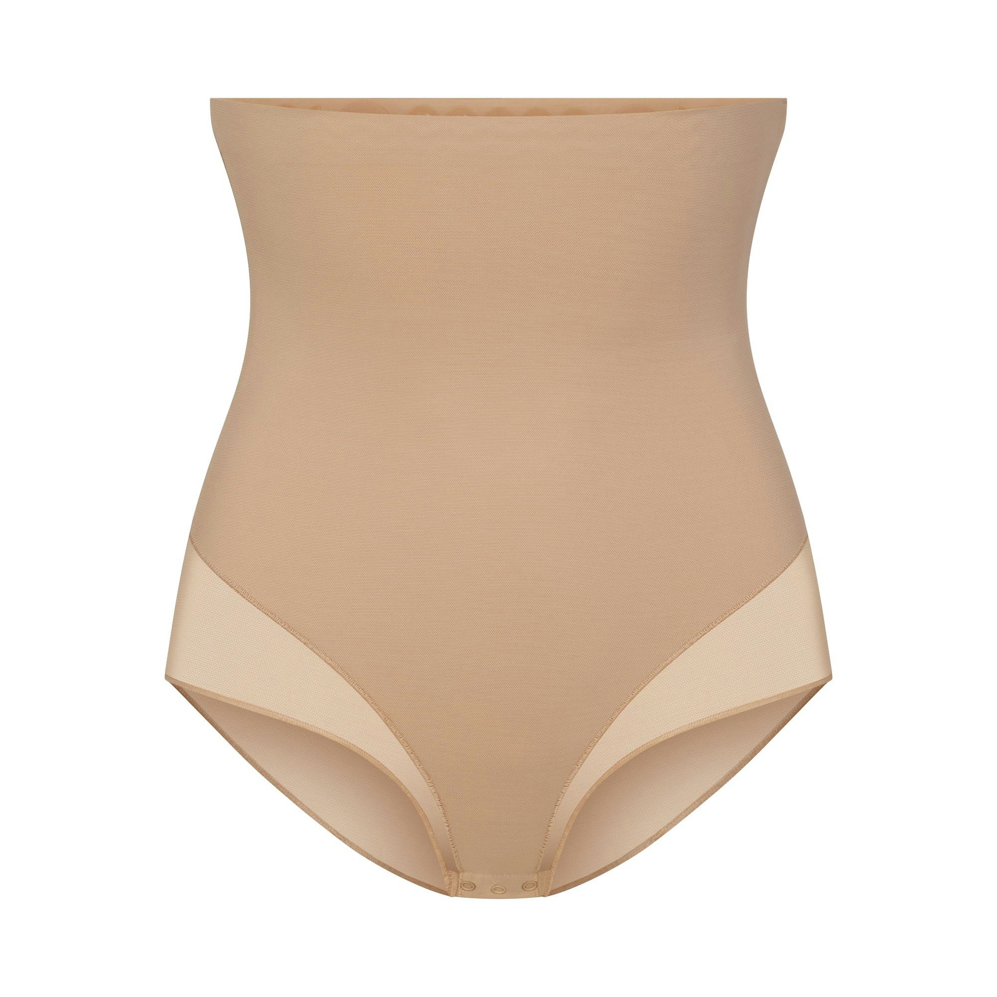 POWER MESH SHAPEWEAR CORE SCULPT HIGH-WAISTED BRIEF | CLAY FLAT ON A WHITE BACKGROUND | FLT