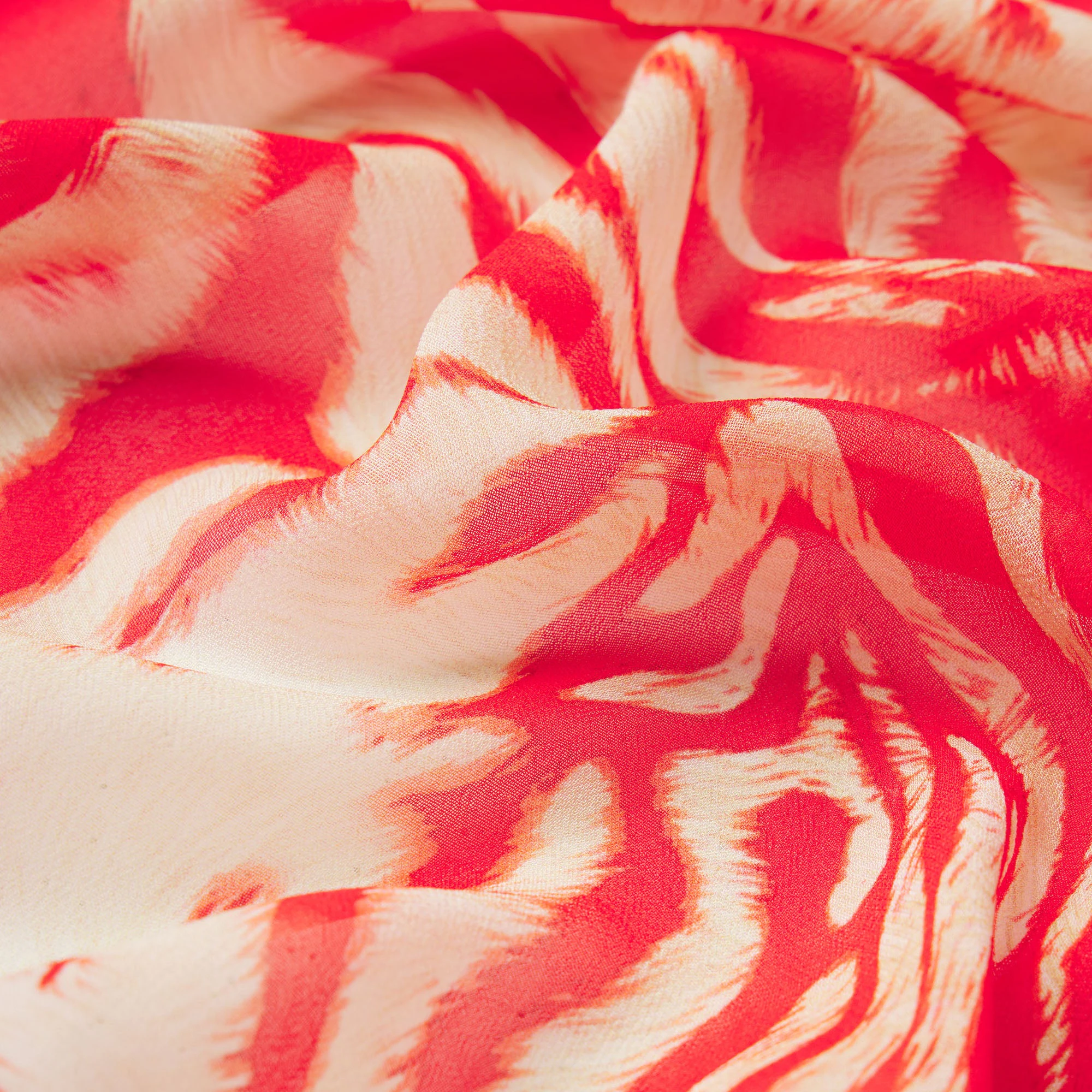 SHEER COVER-UPS SARONG | CARMINE ZEBRA PRINT ADDITIONAL FABRIC DETAILS