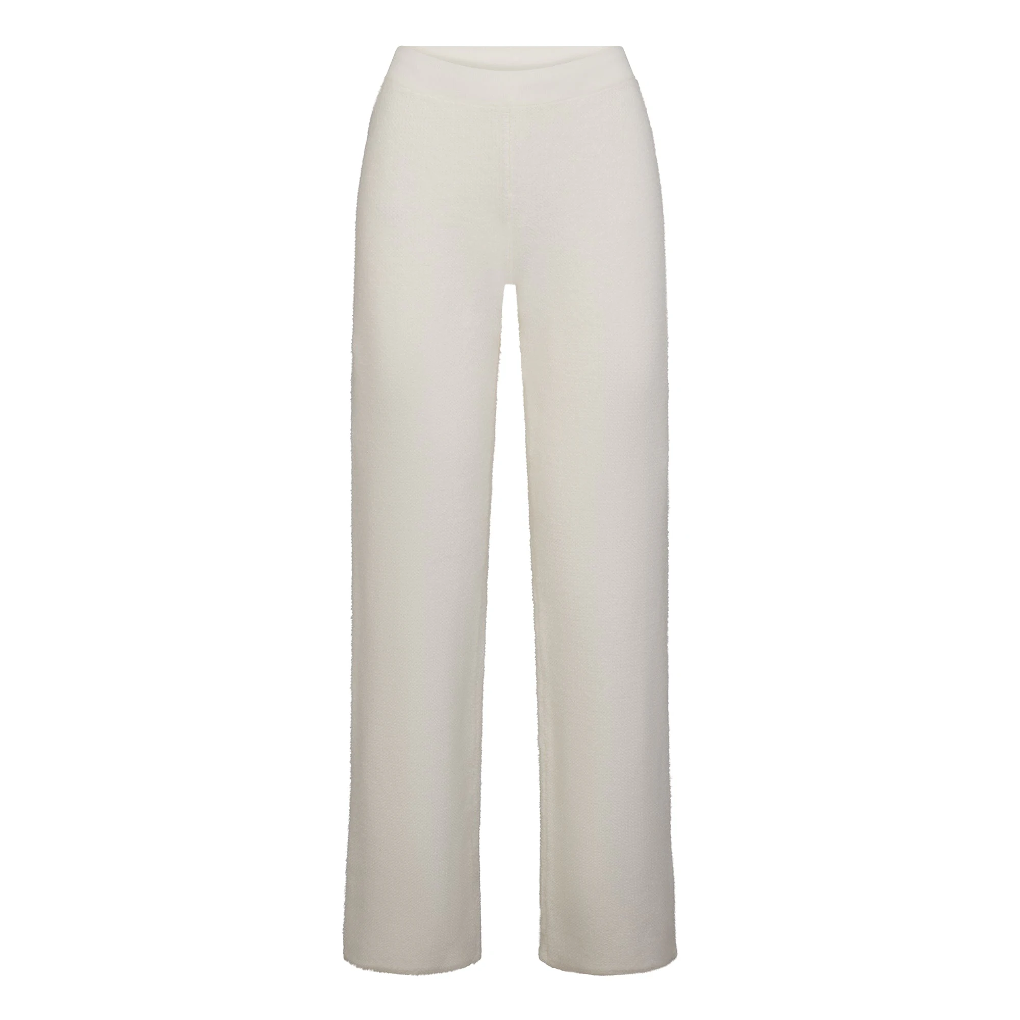 TEXTURED KNIT SHERPA PANT | IVORY & LAYS FLAT ON A WHITE BACKGROUND | FLT
