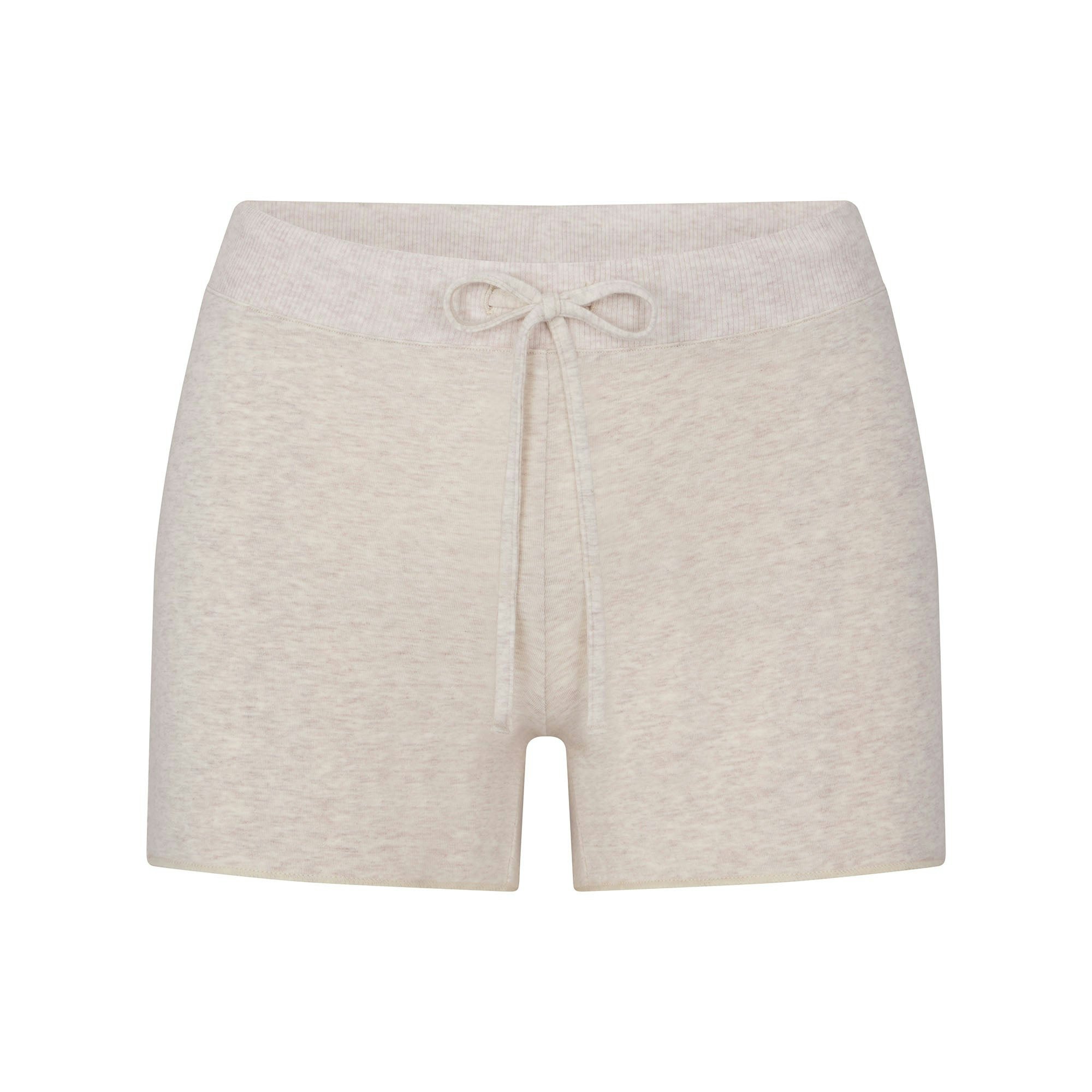 COTTON JERSEY SHORT | HEATHER OATMEAL FLAT ON A WHITE BACKGROUND | FLT