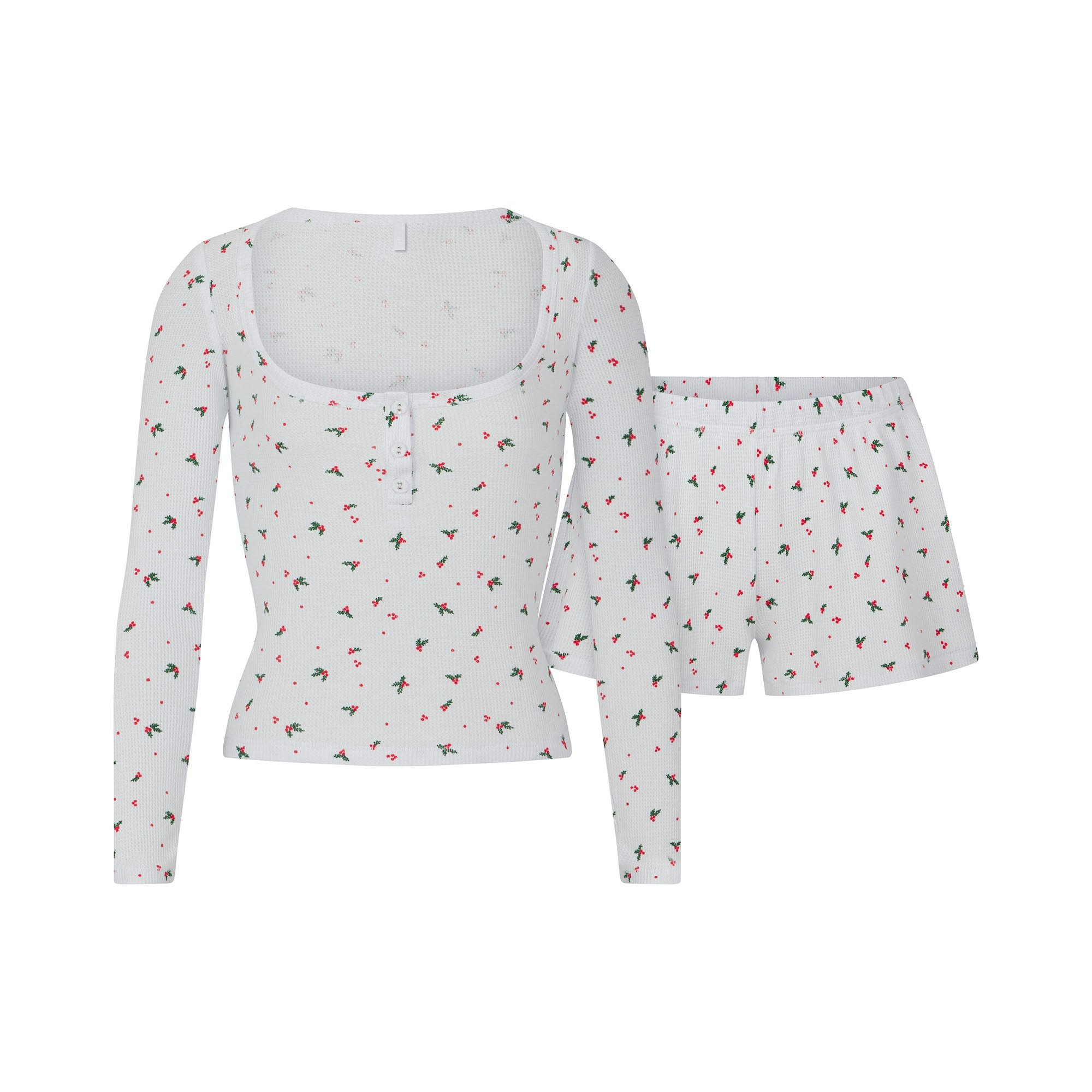 BOYFRIEND LONG SLEEVE T-SHIRT AND BOXER SET | MARBLE MUSHROOM PRINT (BOXERS) FLAT ON A WHITE BACKGROUND | FLT