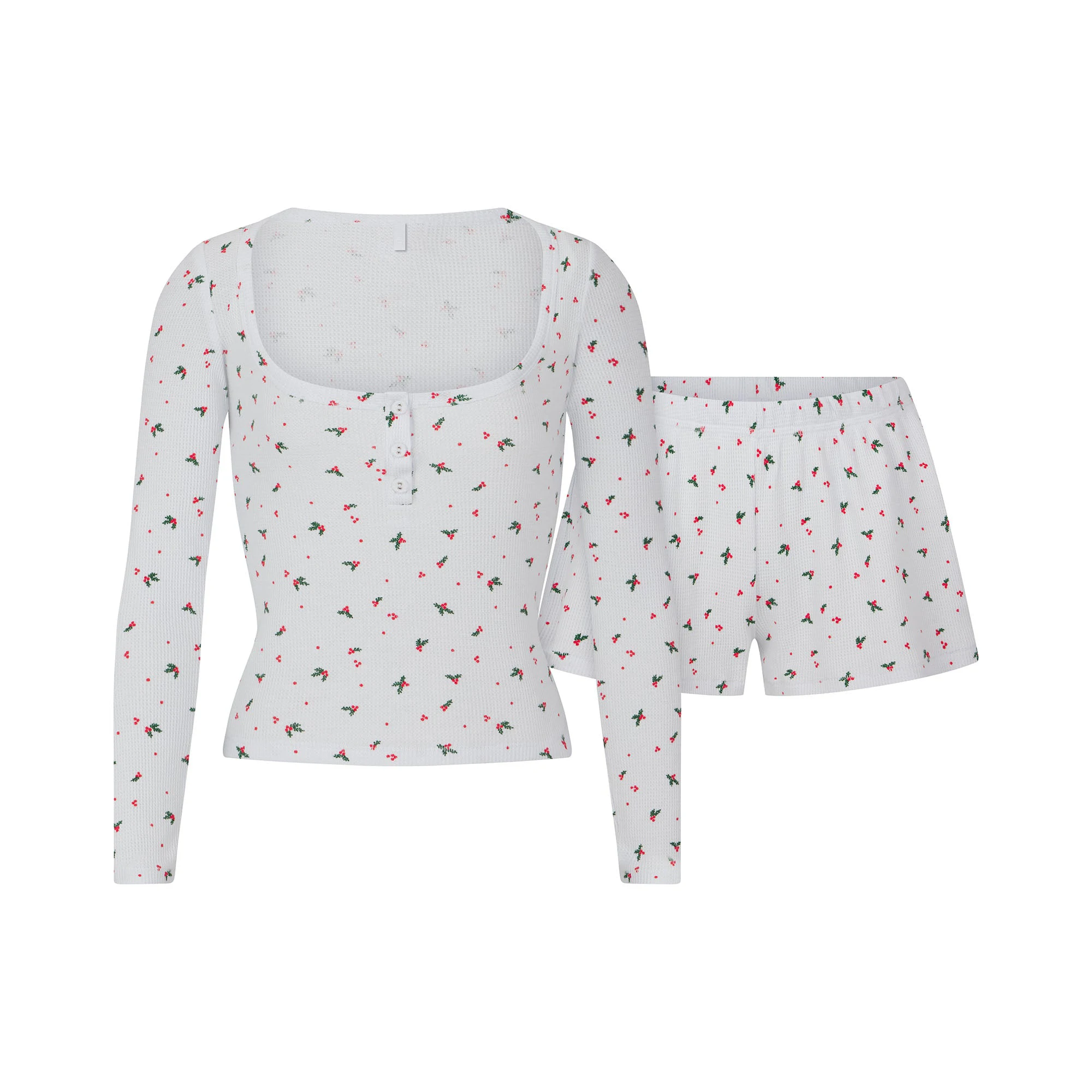 BOYFRIEND LONG SLEEVE T-SHIRT AND BOXER SET | MARBLE MUSHROOM PRINT (BOXERS) FLAT ON A WHITE BACKGROUND | FLT