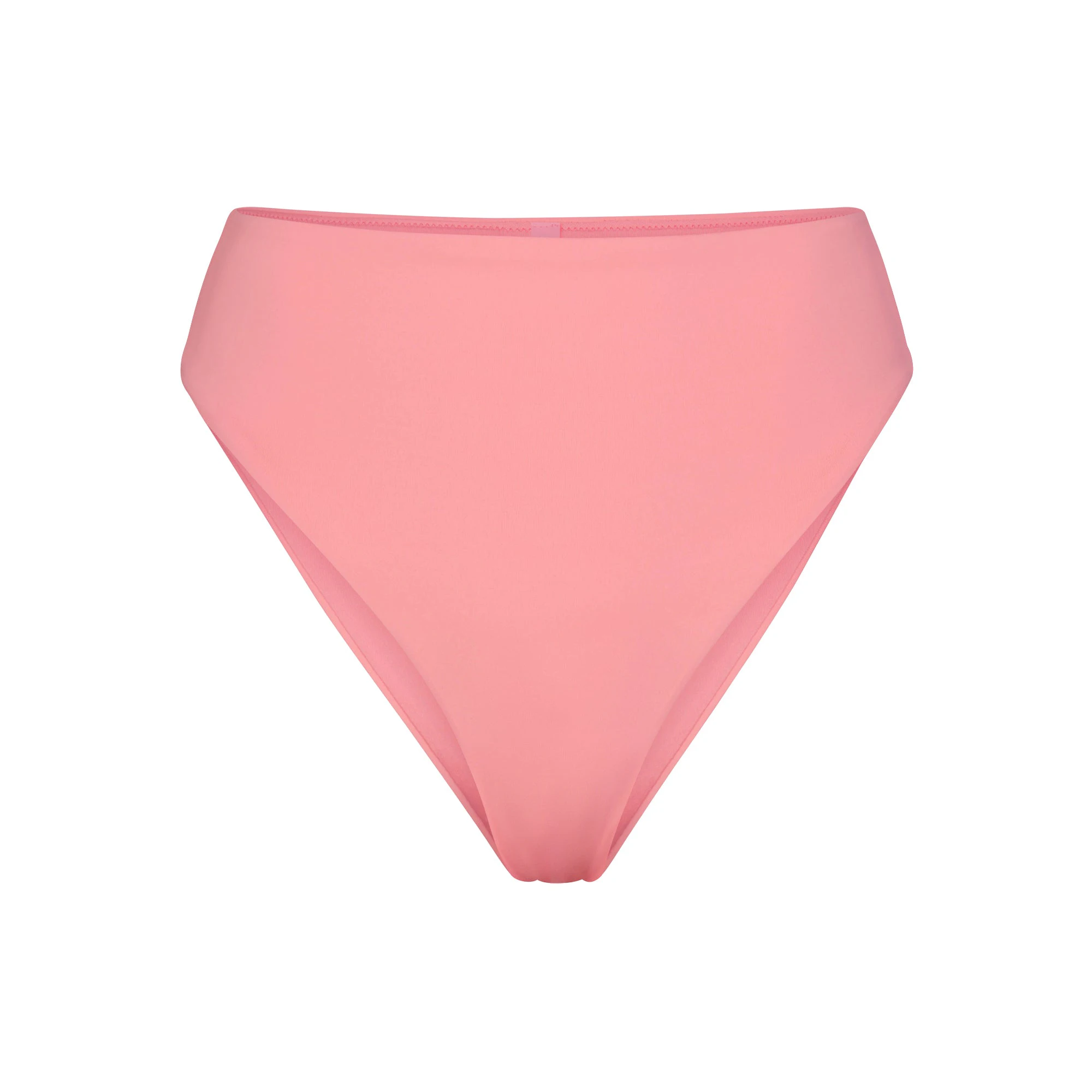 SIGNATURE SWIM HIGH-WAISTED BIKINI BOTTOM | MELON FLAT ON A WHITE BACKGROUND | FLT