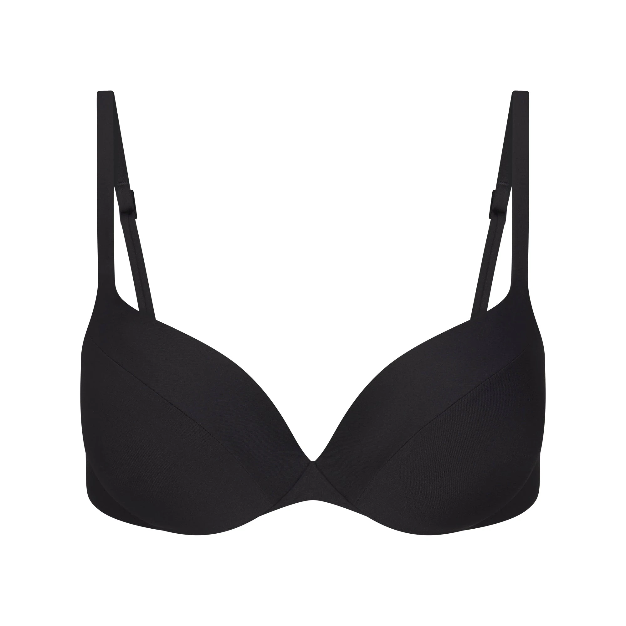 SIGNATURE SWIM ULTIMATE PUSH-UP TIE BACK BIKINI TOP | ONYX FLAT ON A WHITE BACKGROUND | FLT