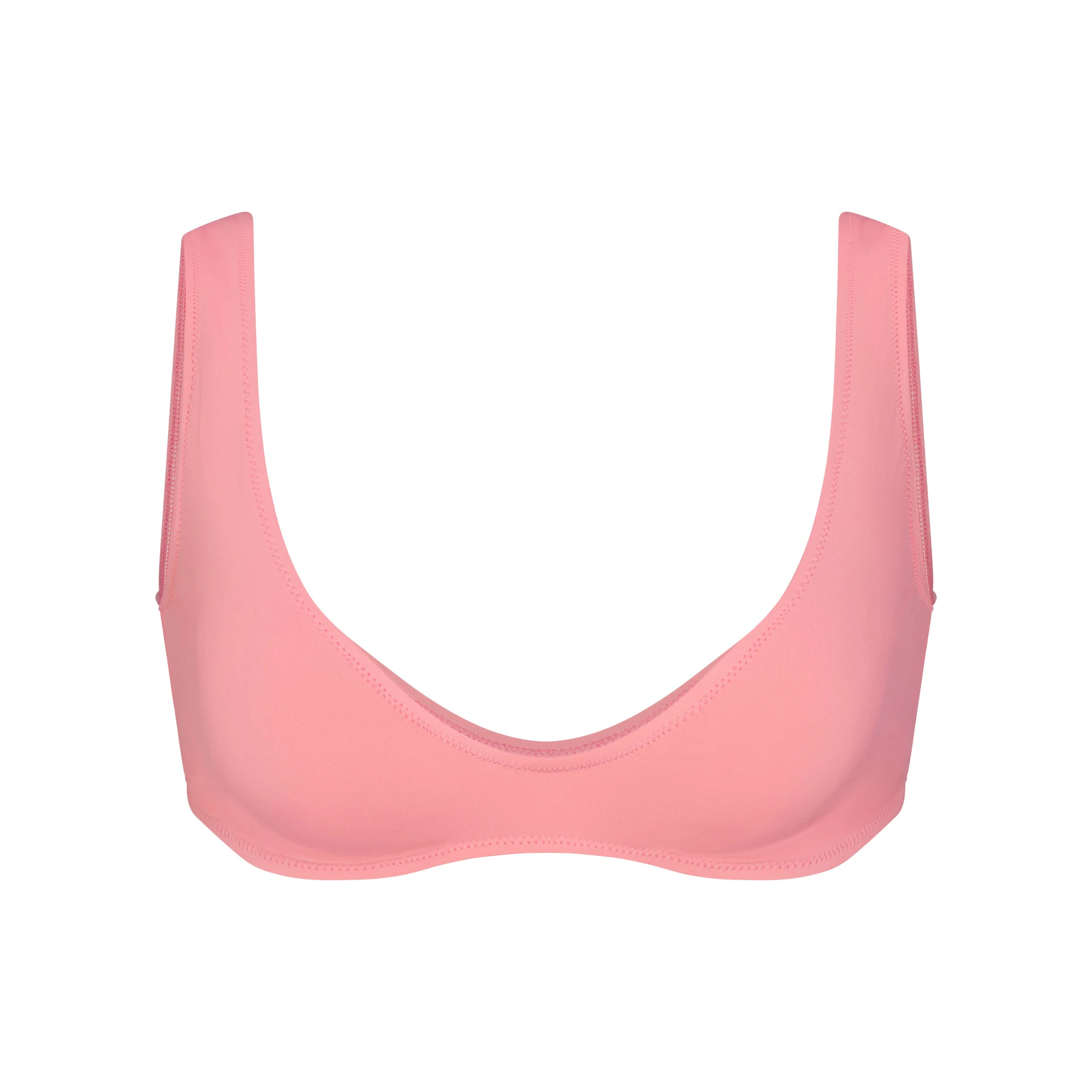 SIGNATURE SWIM PLUNGE BIKINI TOP | MELON FLAT ON A WHITE BACKGROUND | FLT