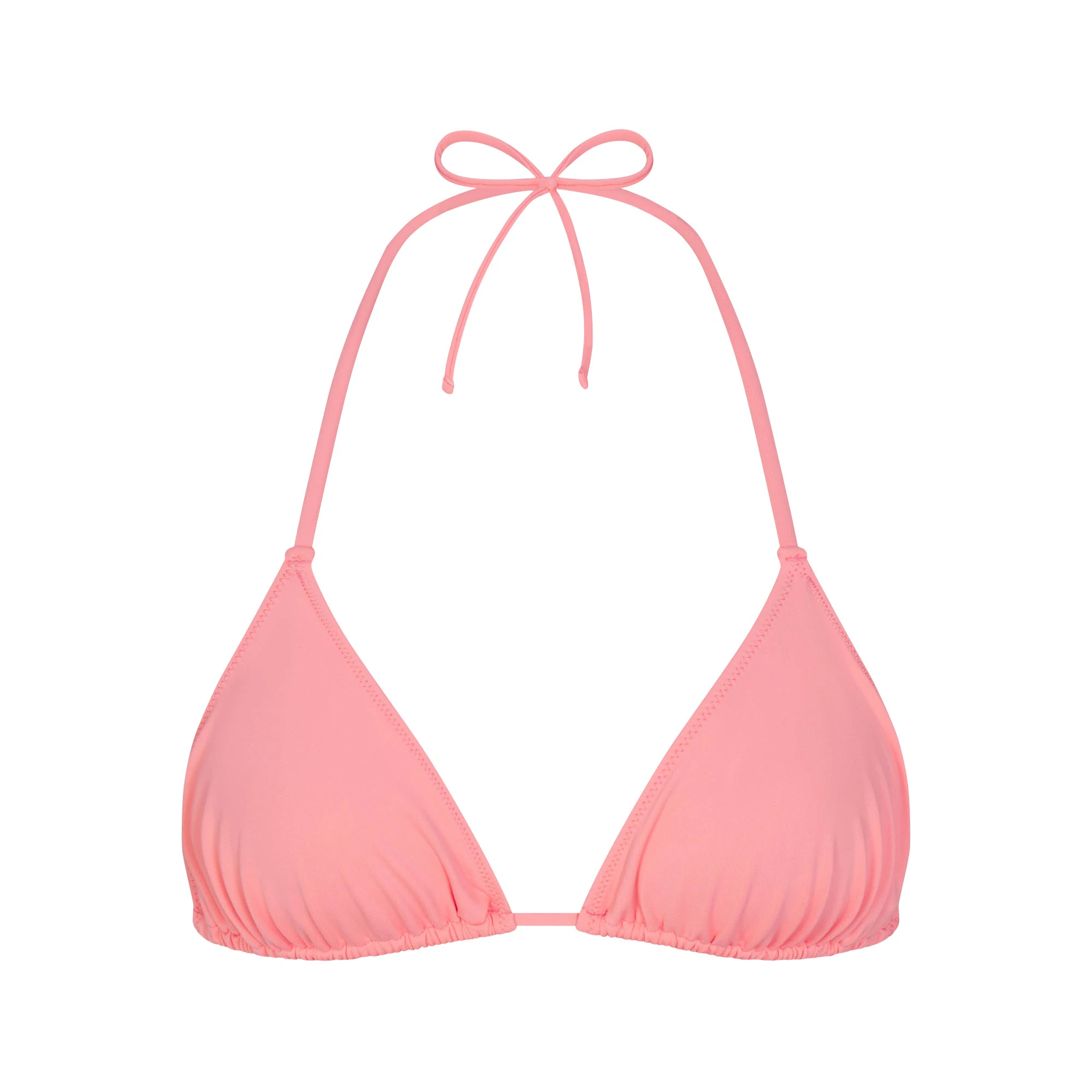 SIGNATURE SWIM TRIANGLE BIKINI TOP | MELON FLAT ON A WHITE BACKGROUND | FLT
