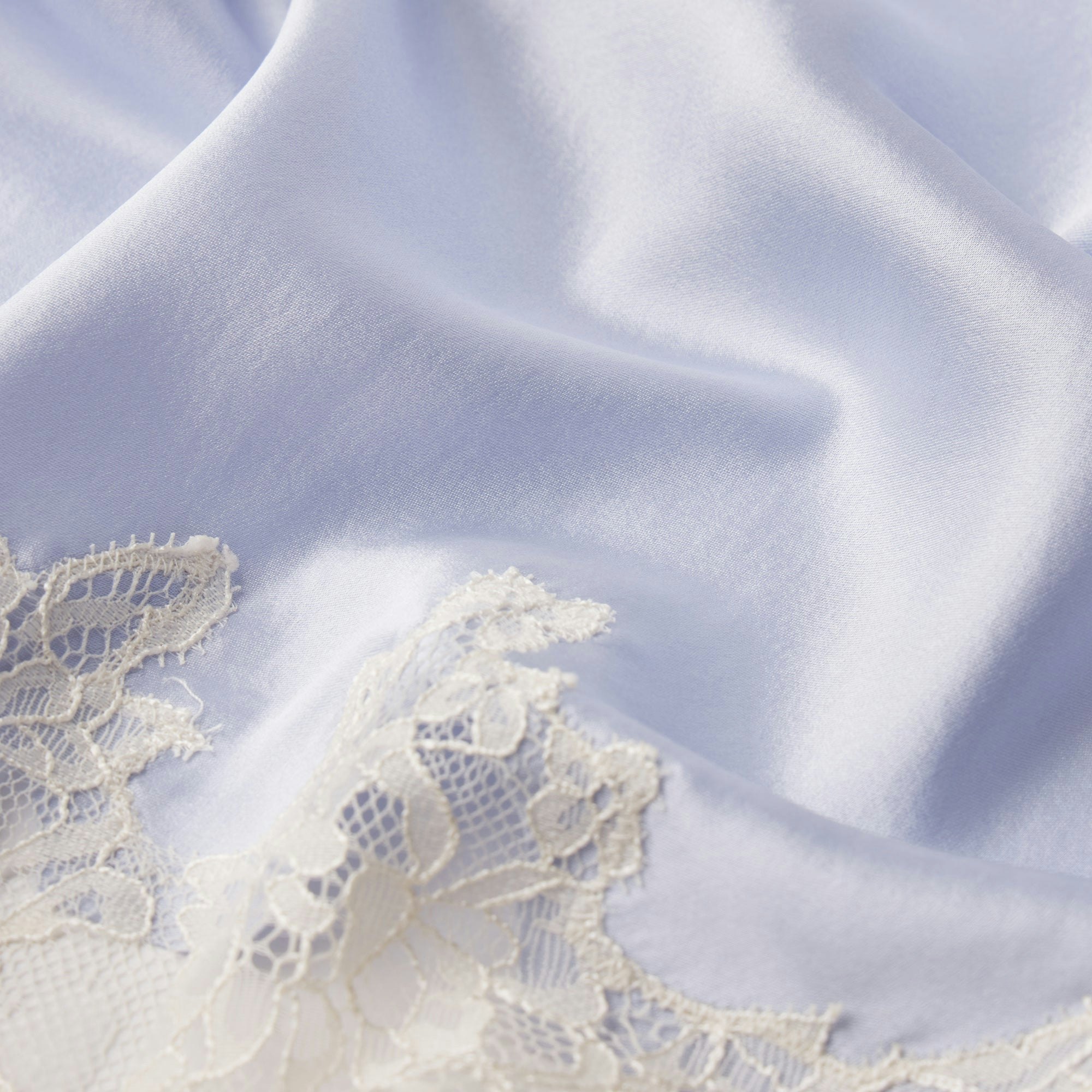 SILK LACE SLIP MIDI SKIRT | PERIWINKLE CONTRAST ADDITIONAL FABRIC DETAILS