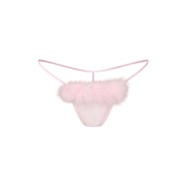 SILK FEATHER TRIM BUTTERFLY THONG