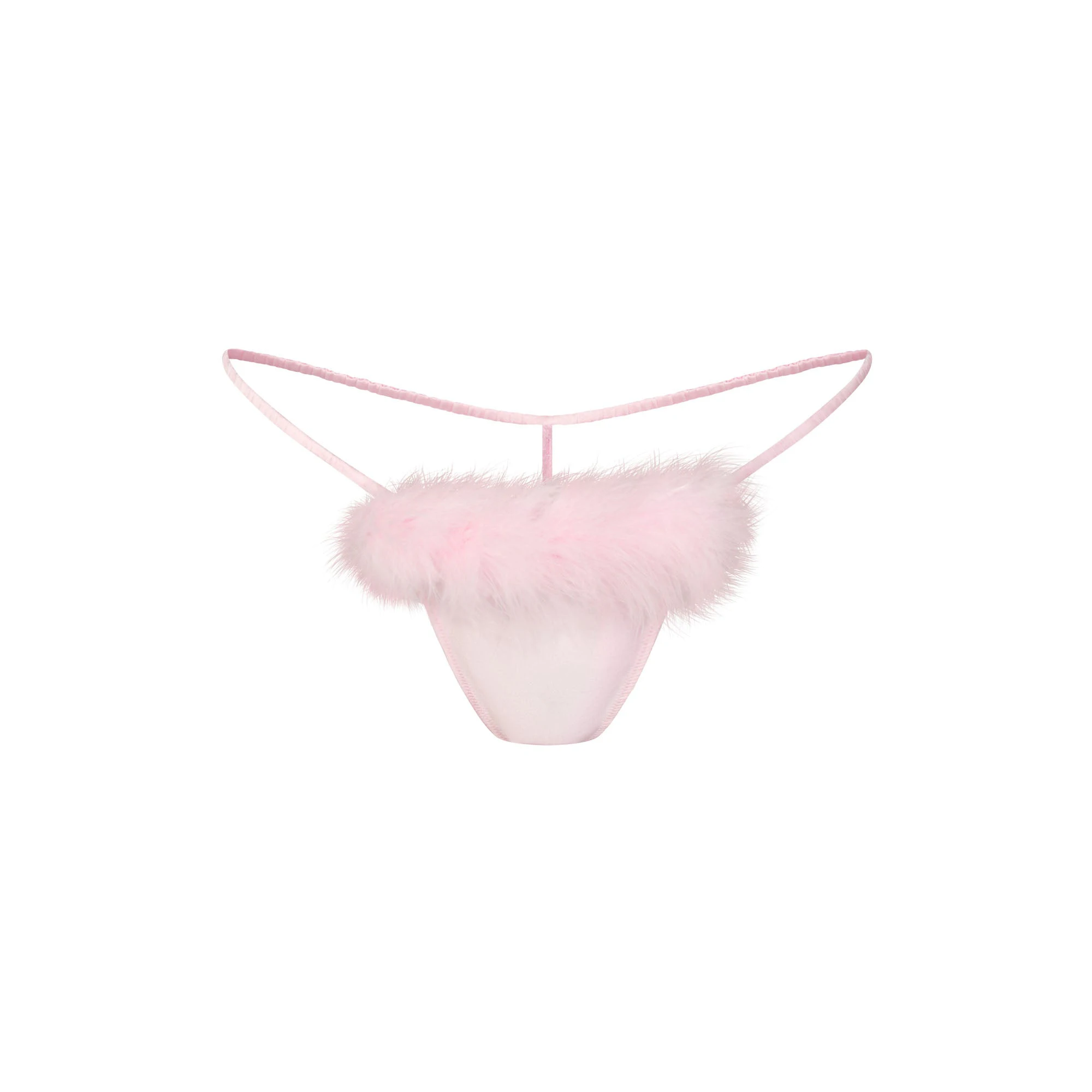 SILK FEATHER TRIM BUTTERFLY THONG | CHERRY BLOSSOM FLAT ON A WHITE BACKGROUND | FLT