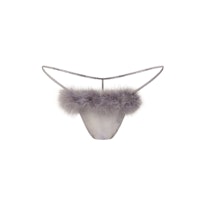 SILK FEATHER TRIM BUTTERFLY THONG