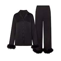 SILK FEATHER TRIM LONG SET