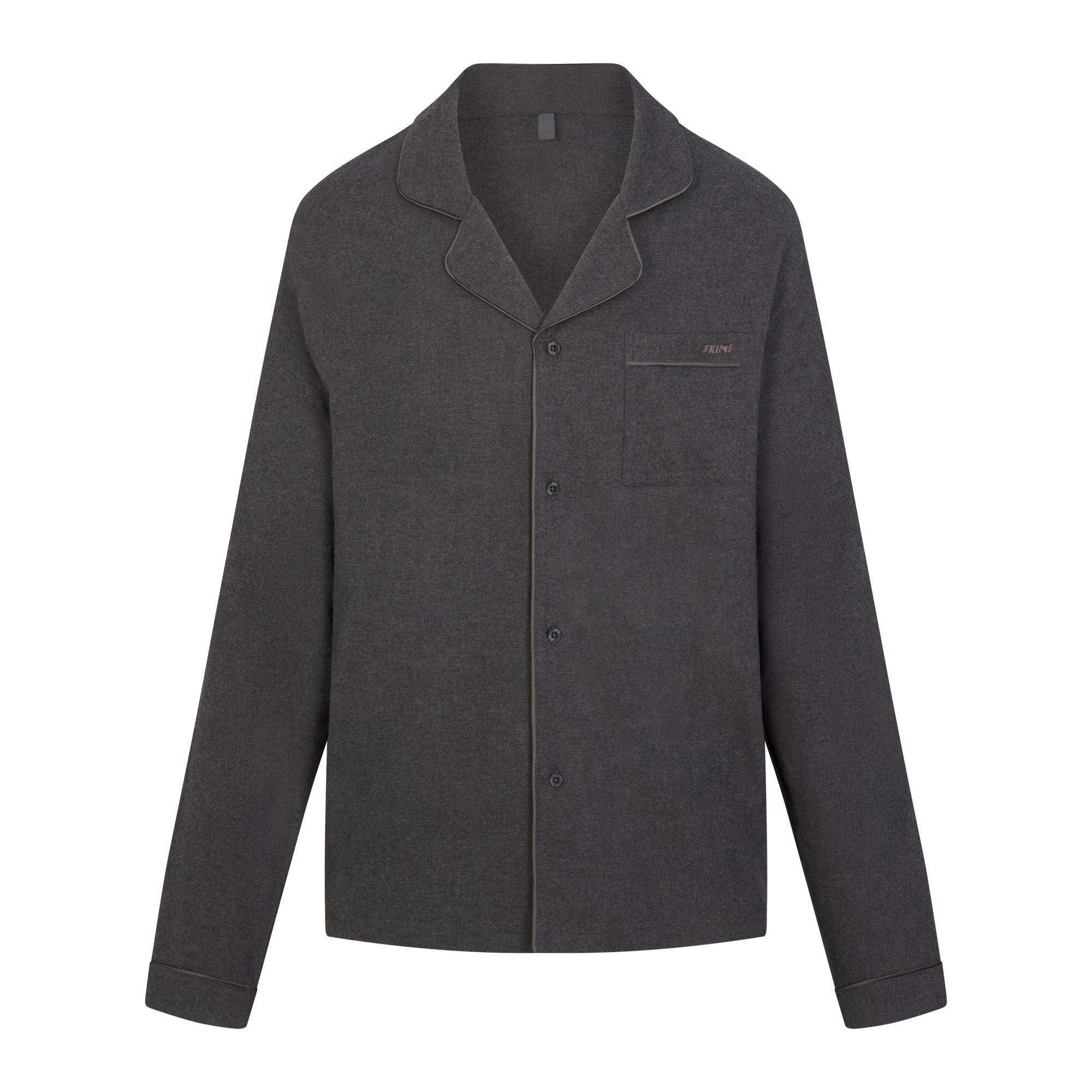 FLANNEL SLEEP MENS SLEEP SET | ASH HEATHER GREY FLAT ON A WHITE BACKGROUND