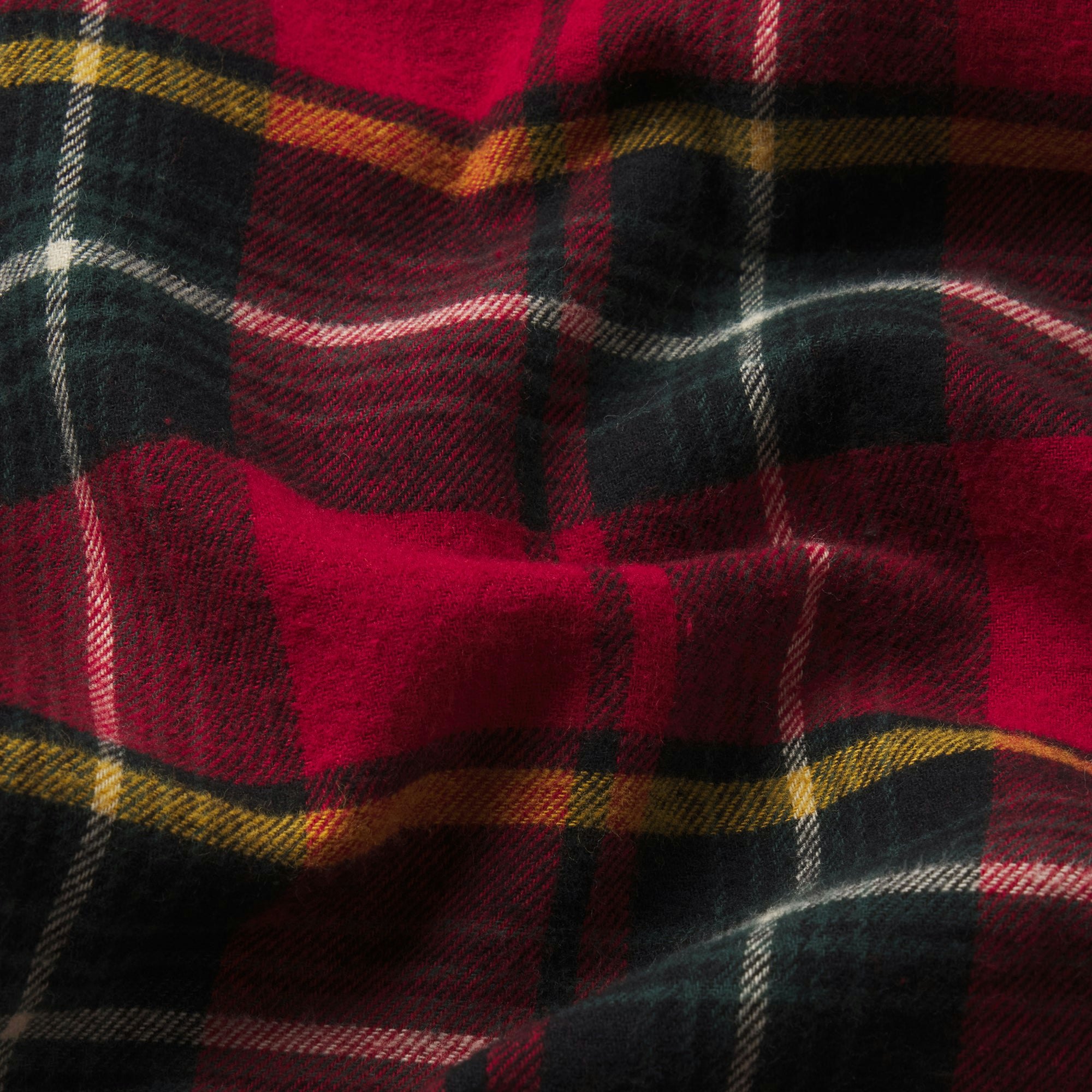 FLANNEL SLEEP MENS SLEEP SET | RED HOLIDAY PLAID ADDITIONAL FABRIC DETAILS