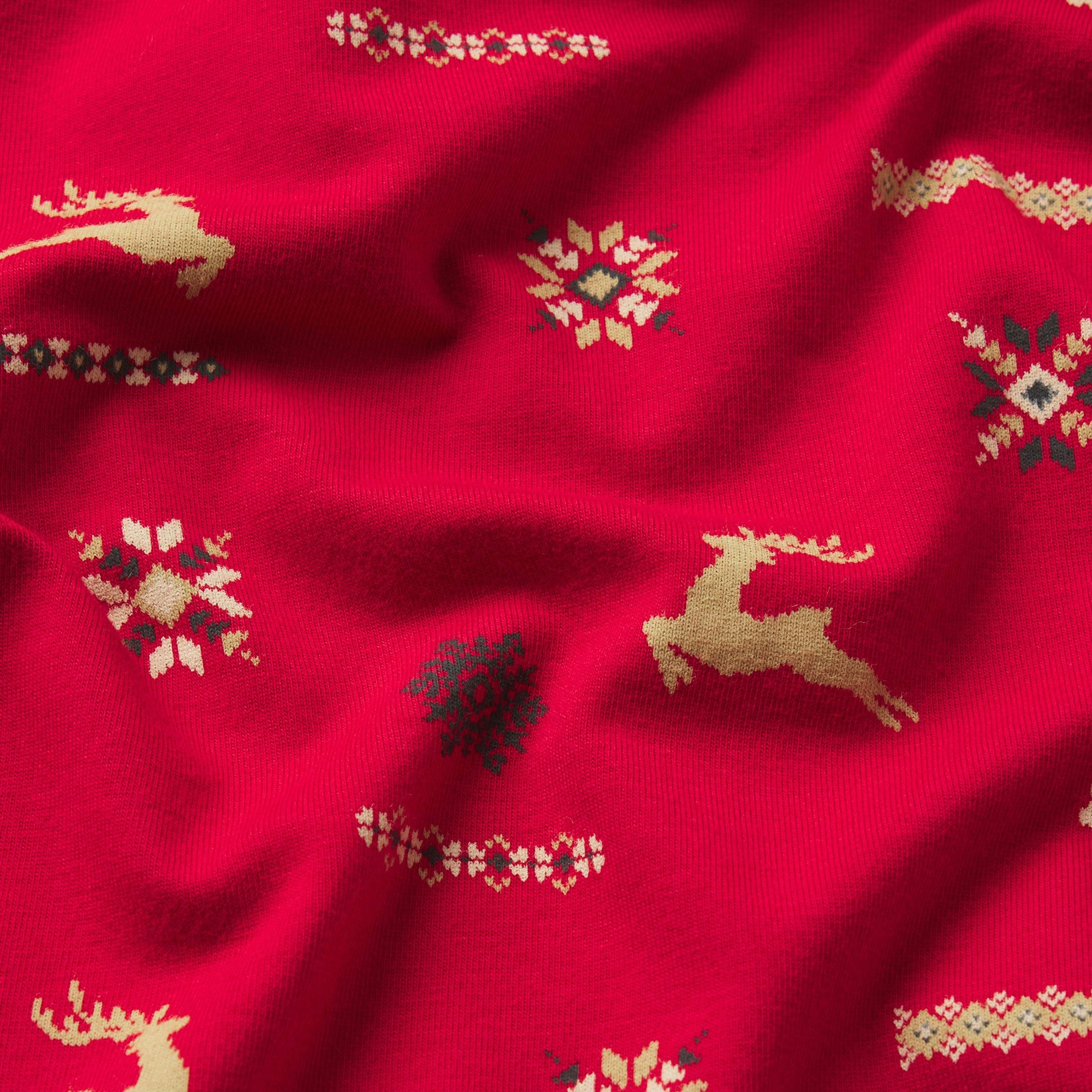 JERSEY SLEEP MENS SLEEP SET | CRANBERRY VINTAGE DEER PRINT ADDITIONAL FABRIC DETAILS