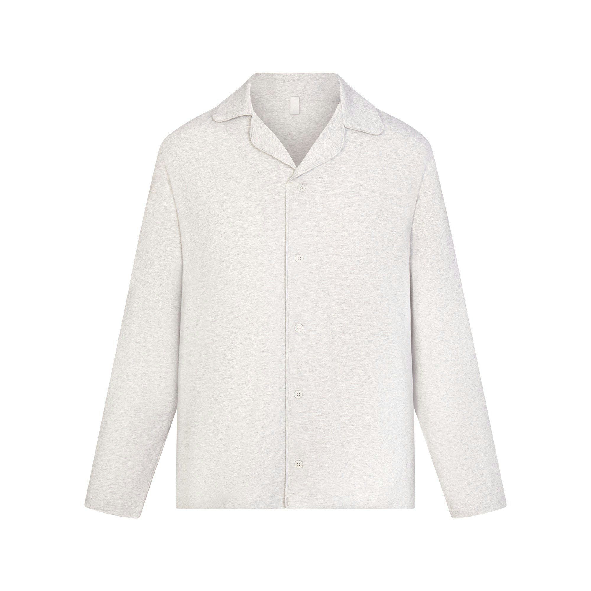 JERSEY SLEEP MENS SLEEP SET | LIGHT HEATHER GREY FLAT ON A WHITE BACKGROUND | FLT