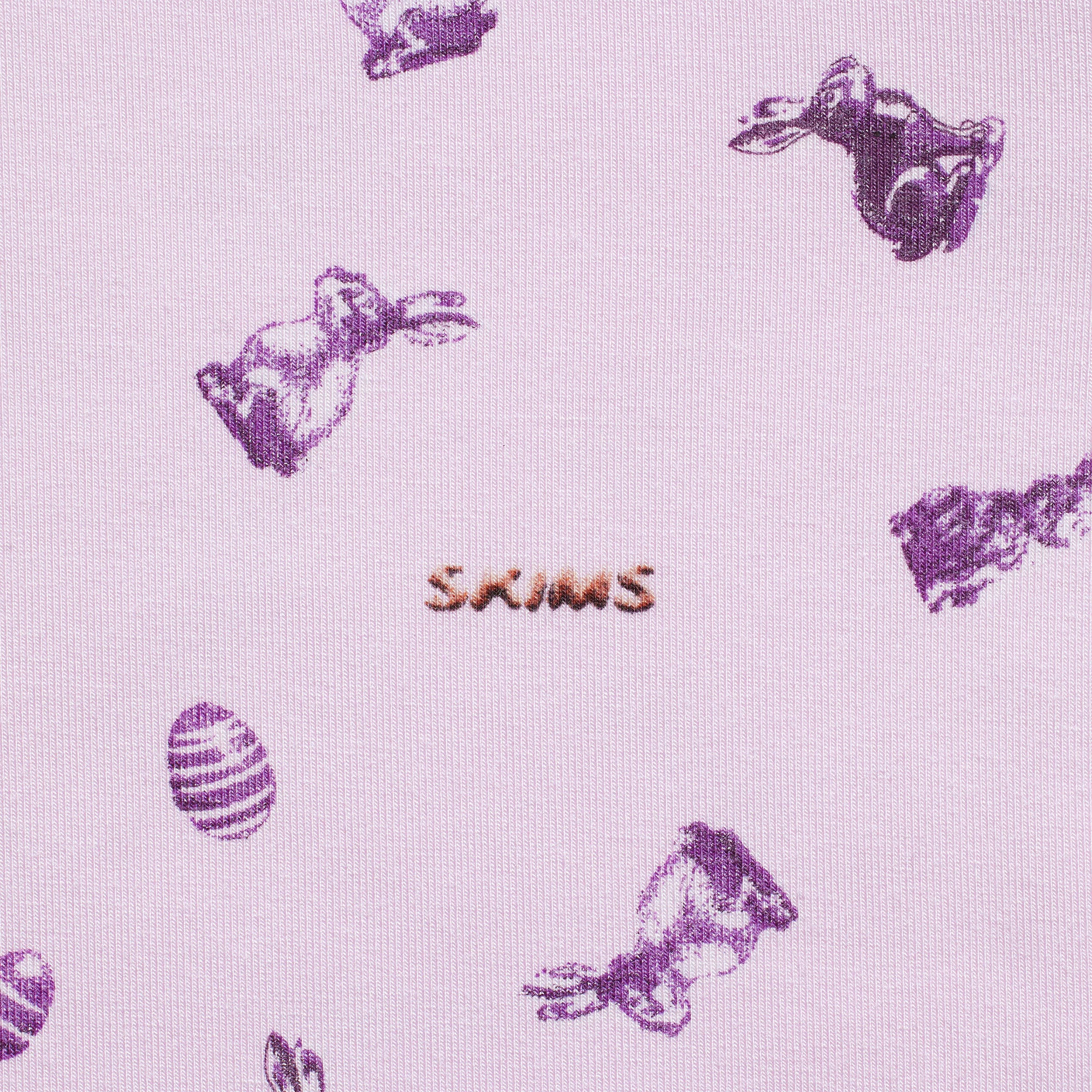 SKIMS SLEEP LONG SLEEVE BUTTON UP SET | WILDROSE BUNNY PRINT ADDITIONAL FABRIC DETAILS