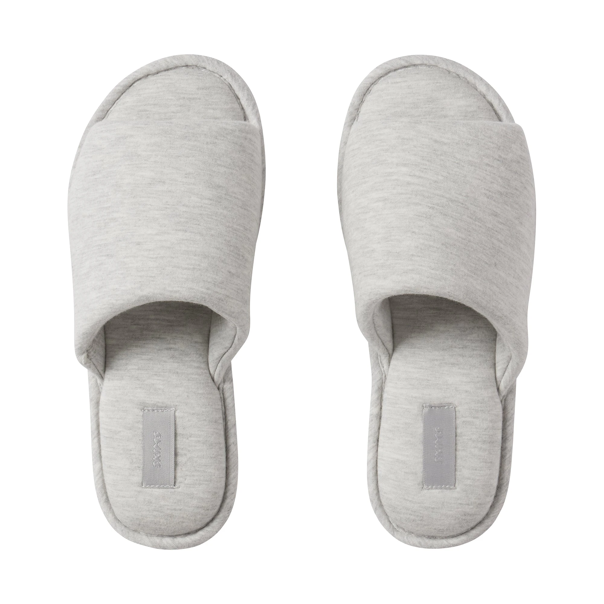 COTTON SLIPPER | LIGHT HEATHER GREY FLAT ON A WHITE BACKGROUND | FLT