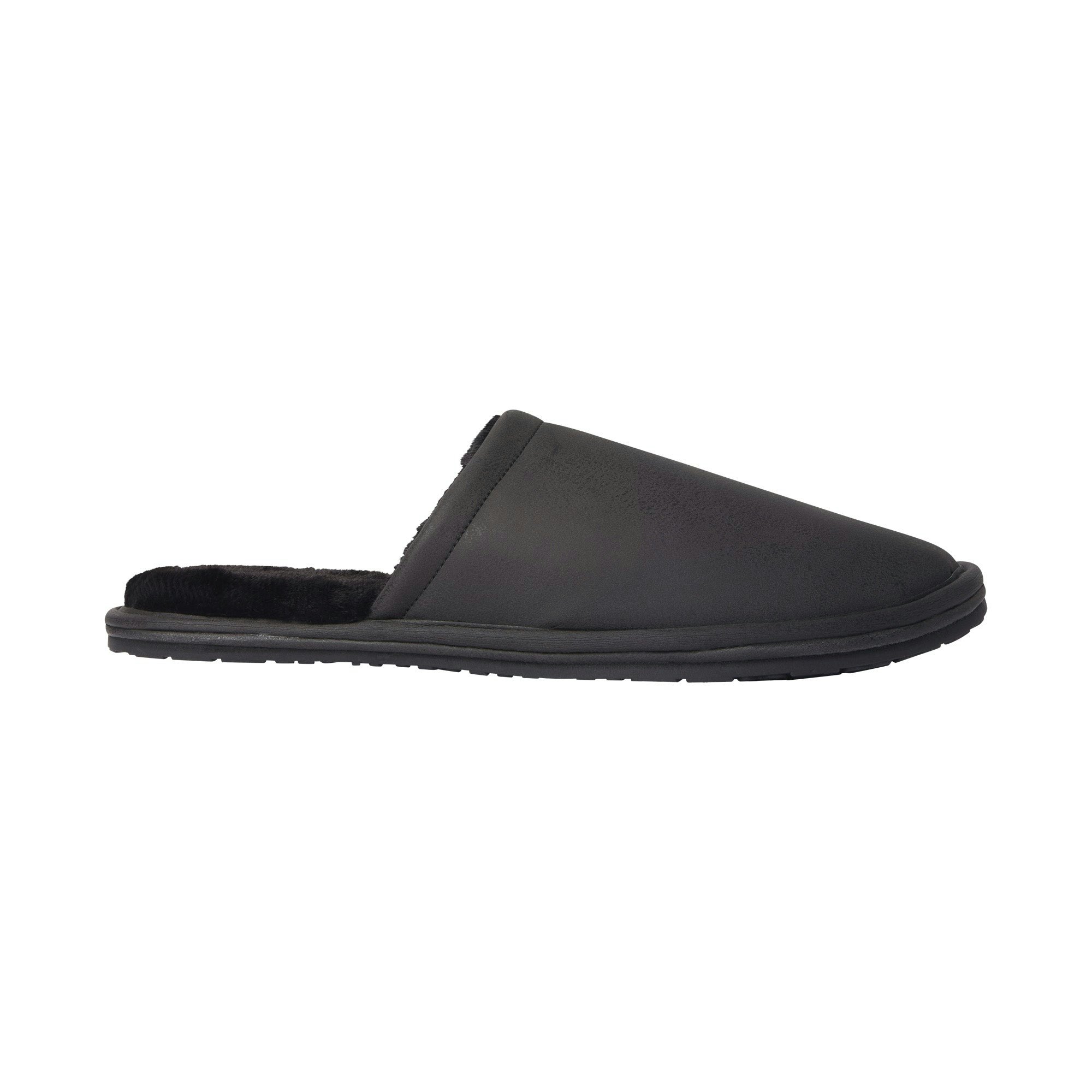MENS FAUX SHEARLING SLIPPER ONYX