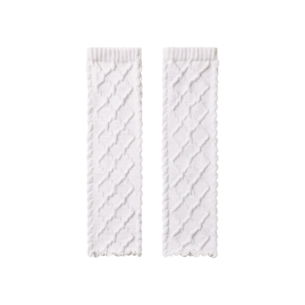 COZY LIGHT CABLEKNIT LEG WARMERS | IVORY FLAT ON A WHITE BACKGROUND | FLT