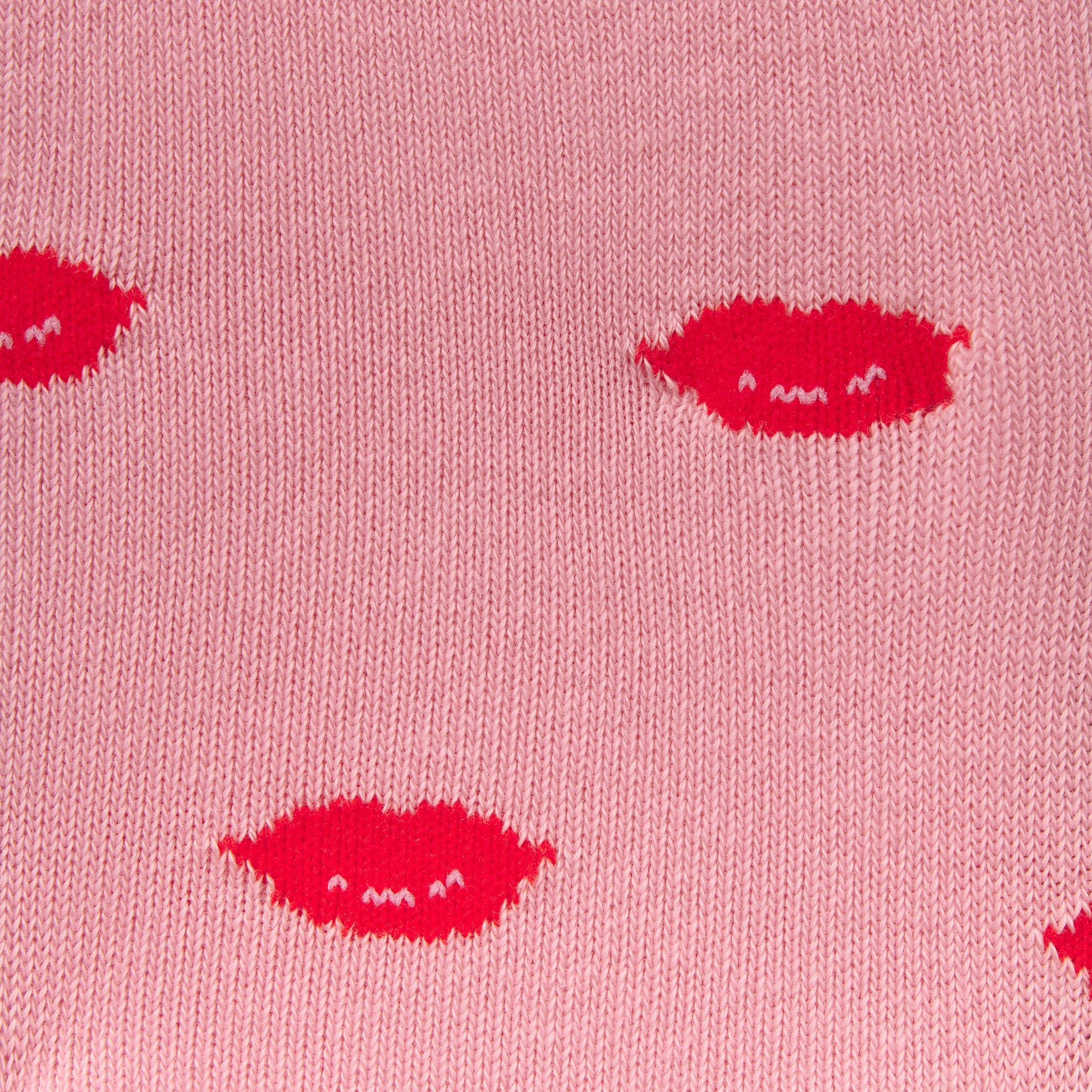 VALENTINES SOCK 3-PACK | HALITE LIPS PRINT MULTI FLAT ON A WHITE BACKGROUND