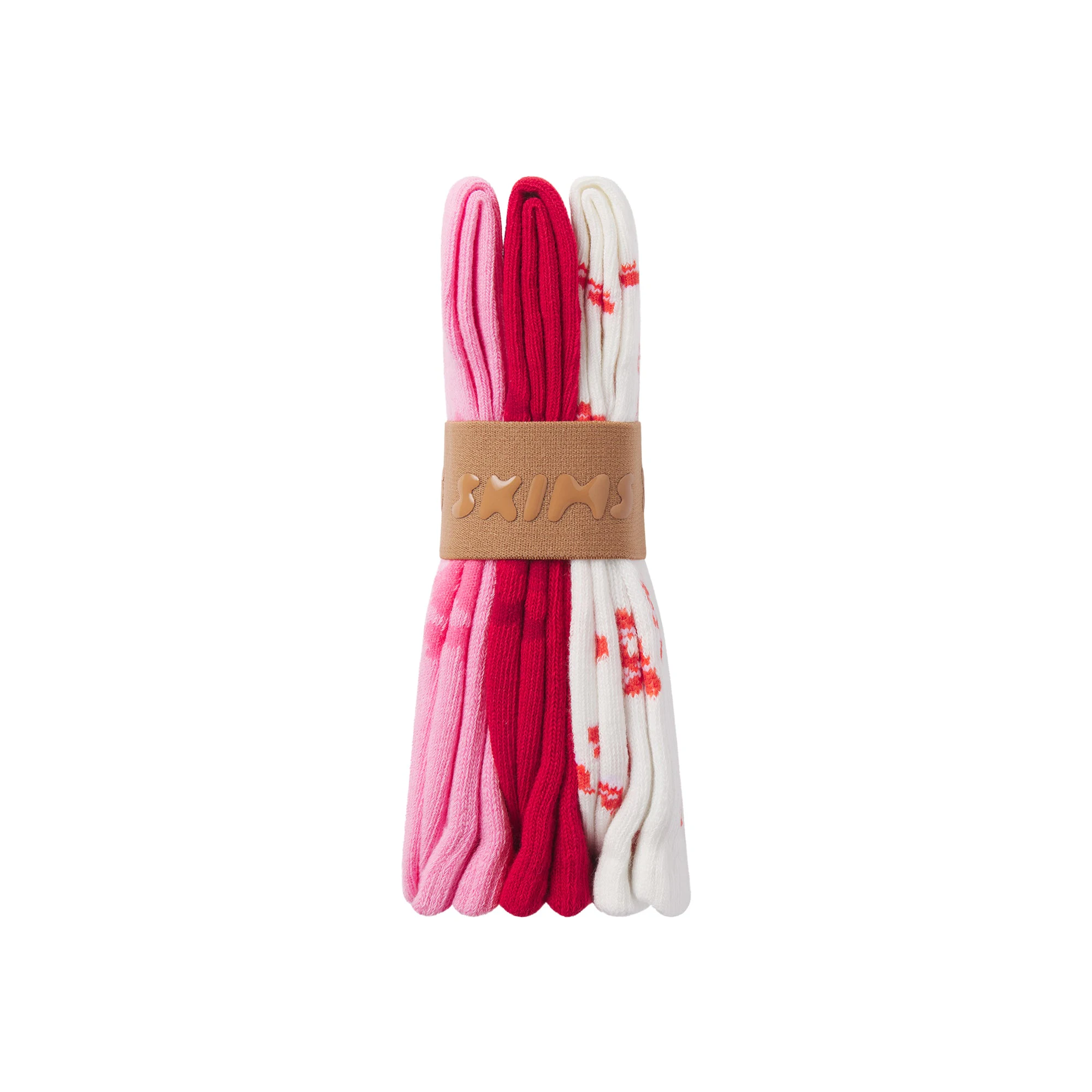 SPORT CREW SOCK 3-PACK | CANDY CANE MULTI ON A MODEL FRONT VIEW