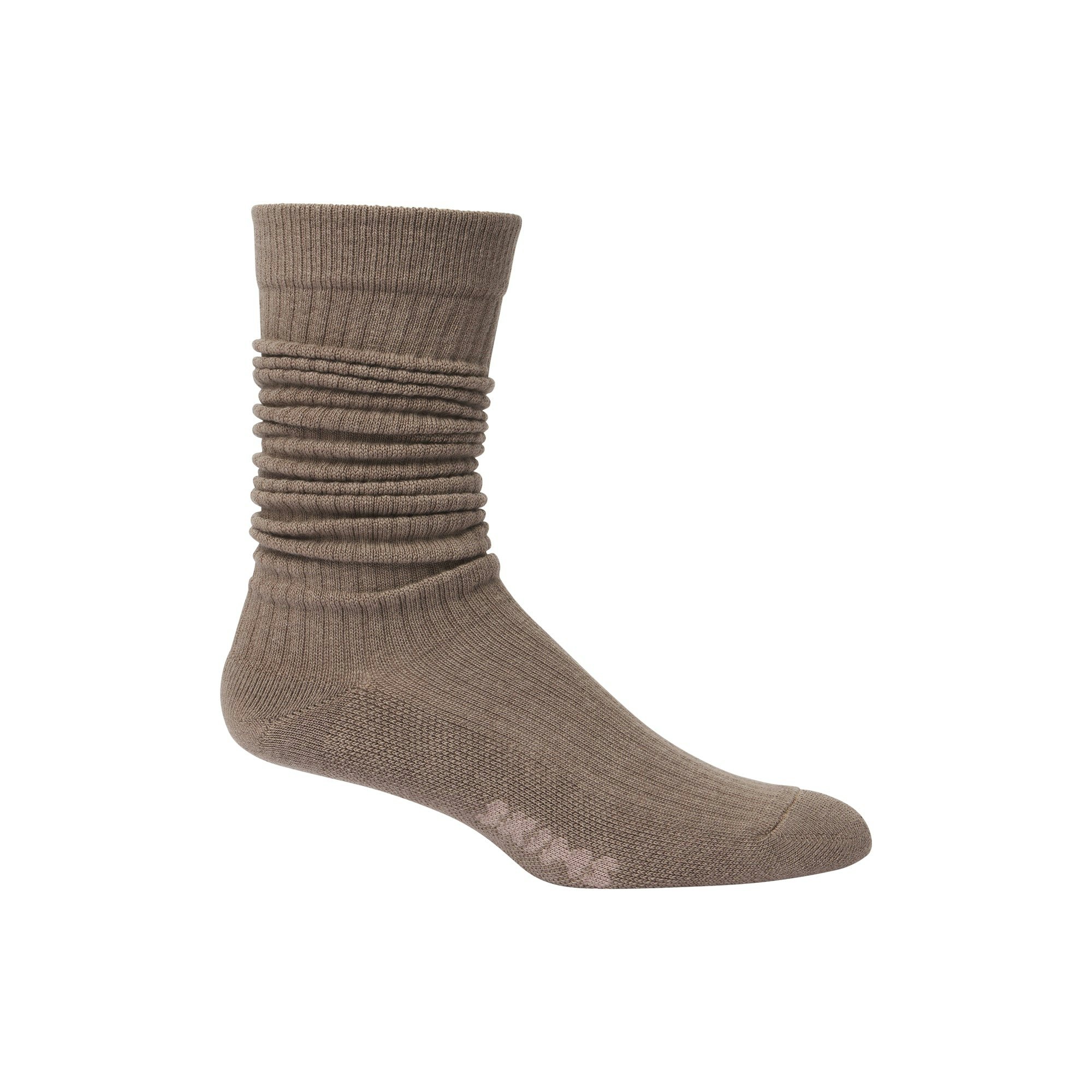 MENS SLOUCH SOCK | TRUFFLE FLAT ON A WHITE BACKGROUND | FLT
