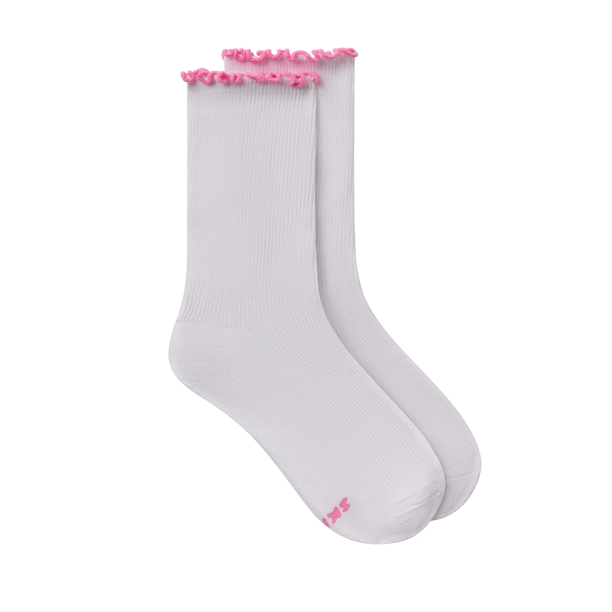 LETTUCE EDGE CREW SOCK 2-PACK | BUBBLEGUM SNOW PACK FLAT ON A WHITE BACKGROUND @ | FOCUS: 0.0, 1.0, 0.9