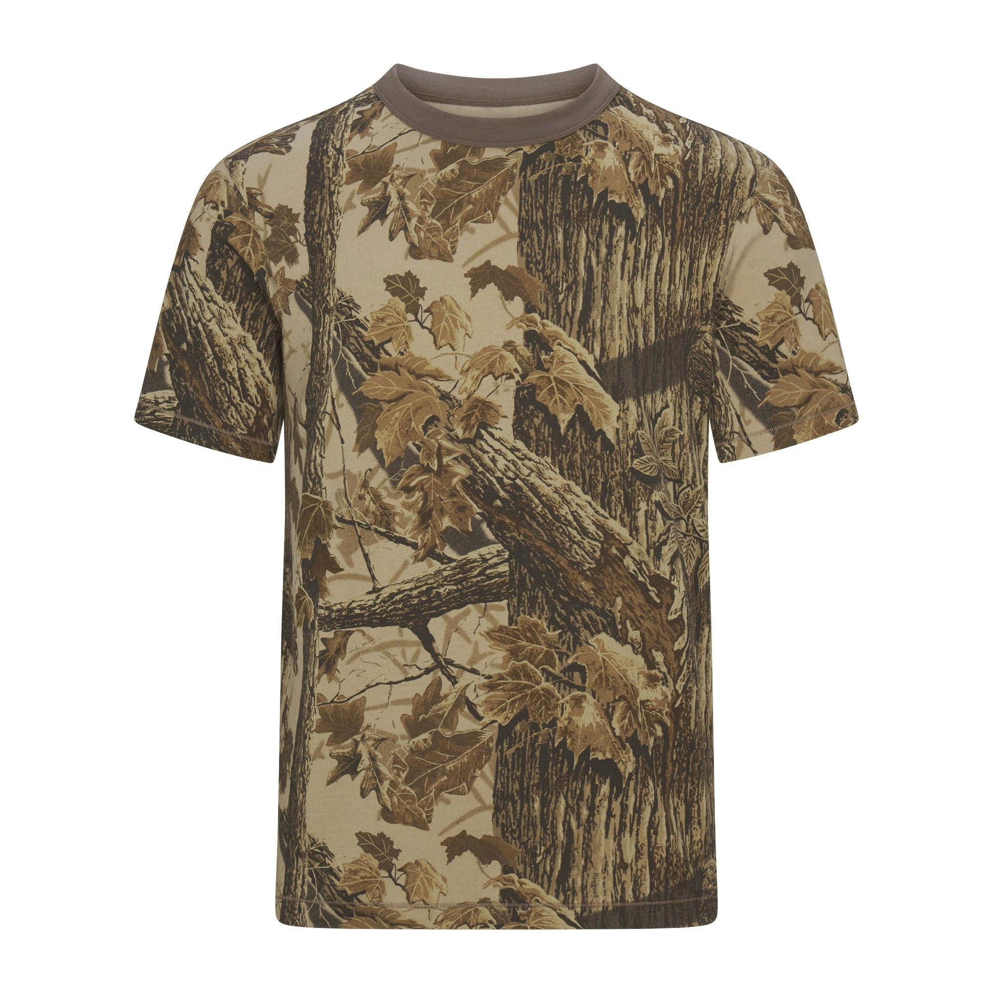 SKIMS COTTON MENS CLASSIC T-SHIRT | REALTREE CAMO PRINT FLAT ON A WHITE BACKGROUND | FLT