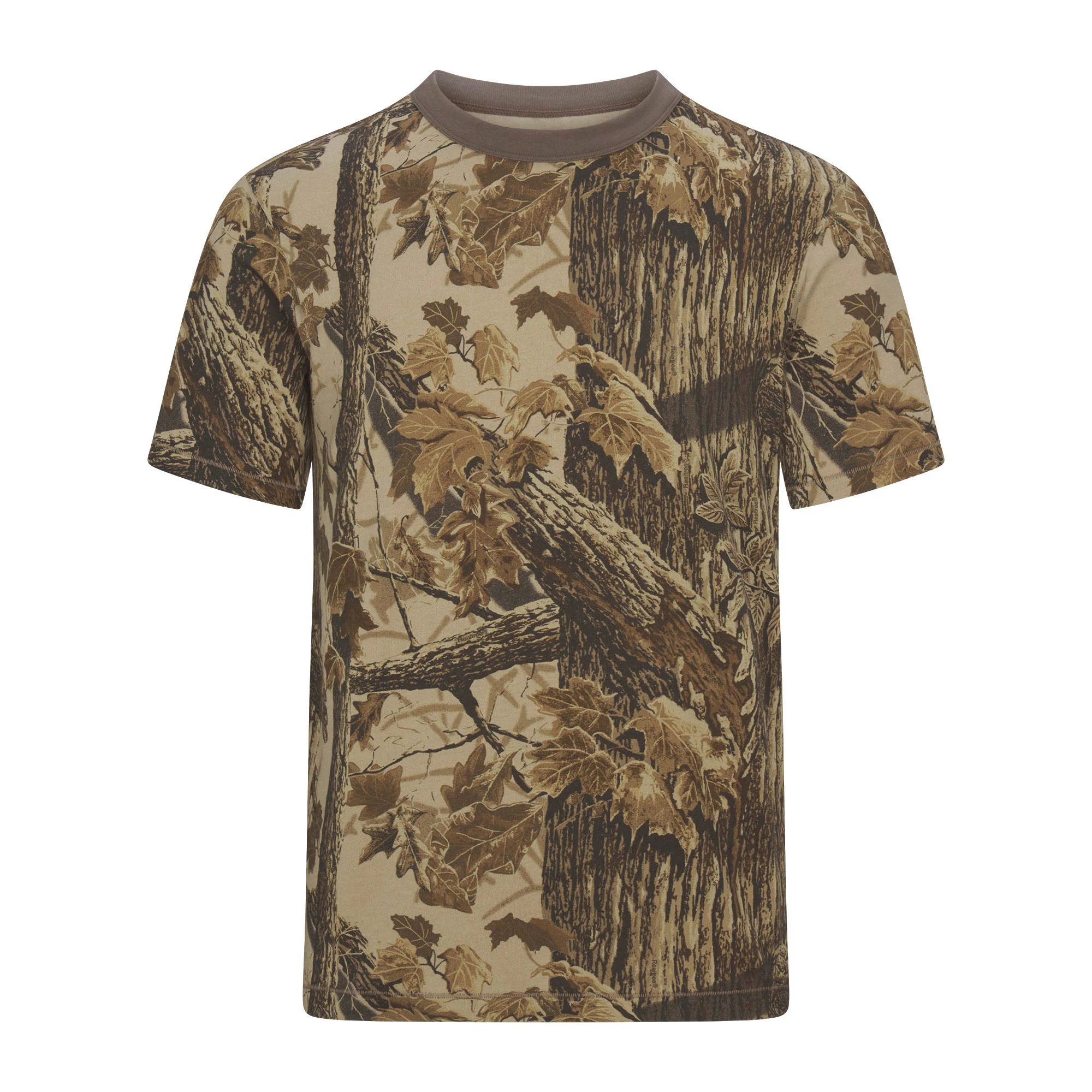 SKIMS COTTON MENS CLASSIC T-SHIRT | REALTREE CAMO PRINT FLAT ON A WHITE BACKGROUND | FLT