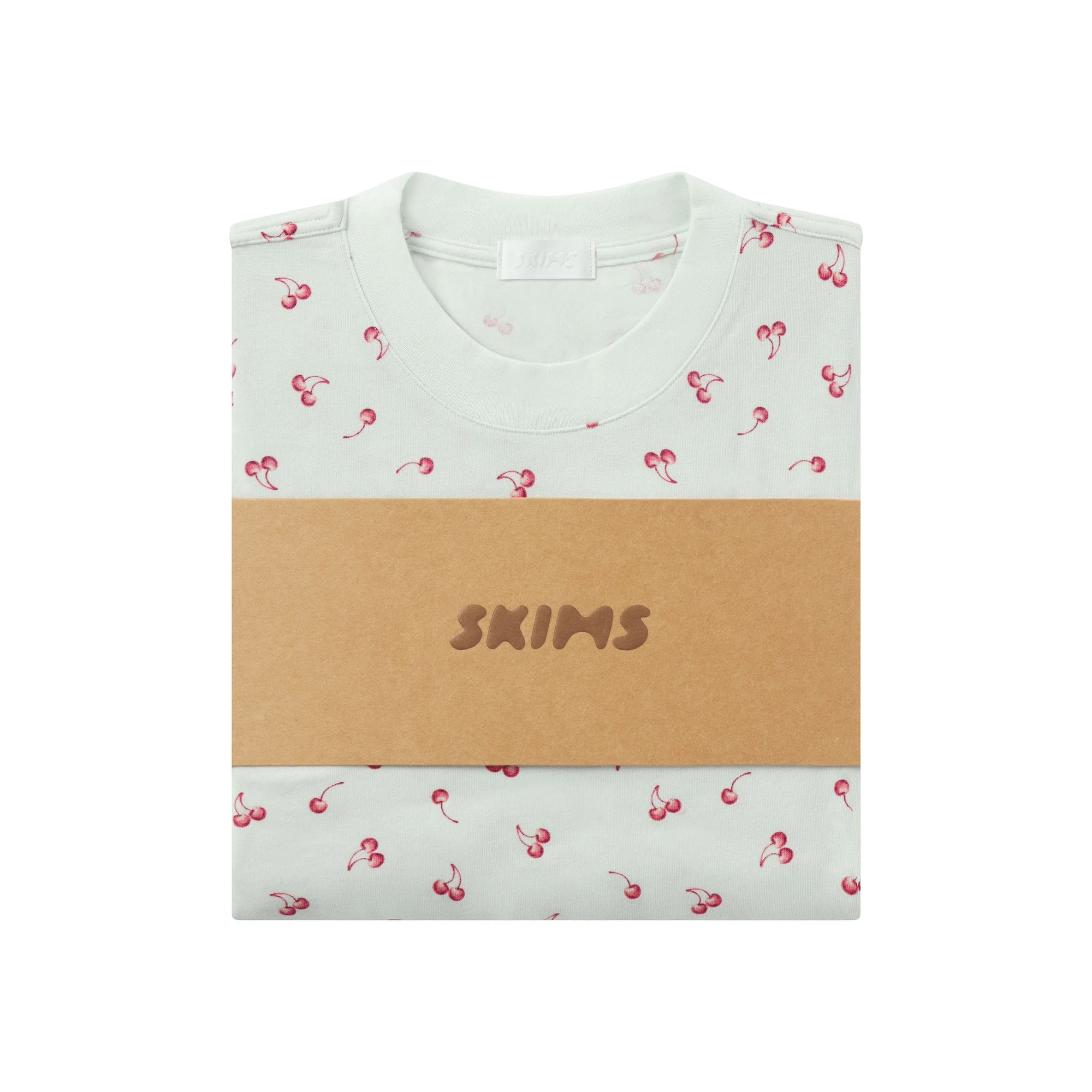 BOYFRIEND LONG SLEEVE AND BOXER SET | CLOUD CHERRY PRINT FLAT ON A WHITE BACKGROUND | FLT