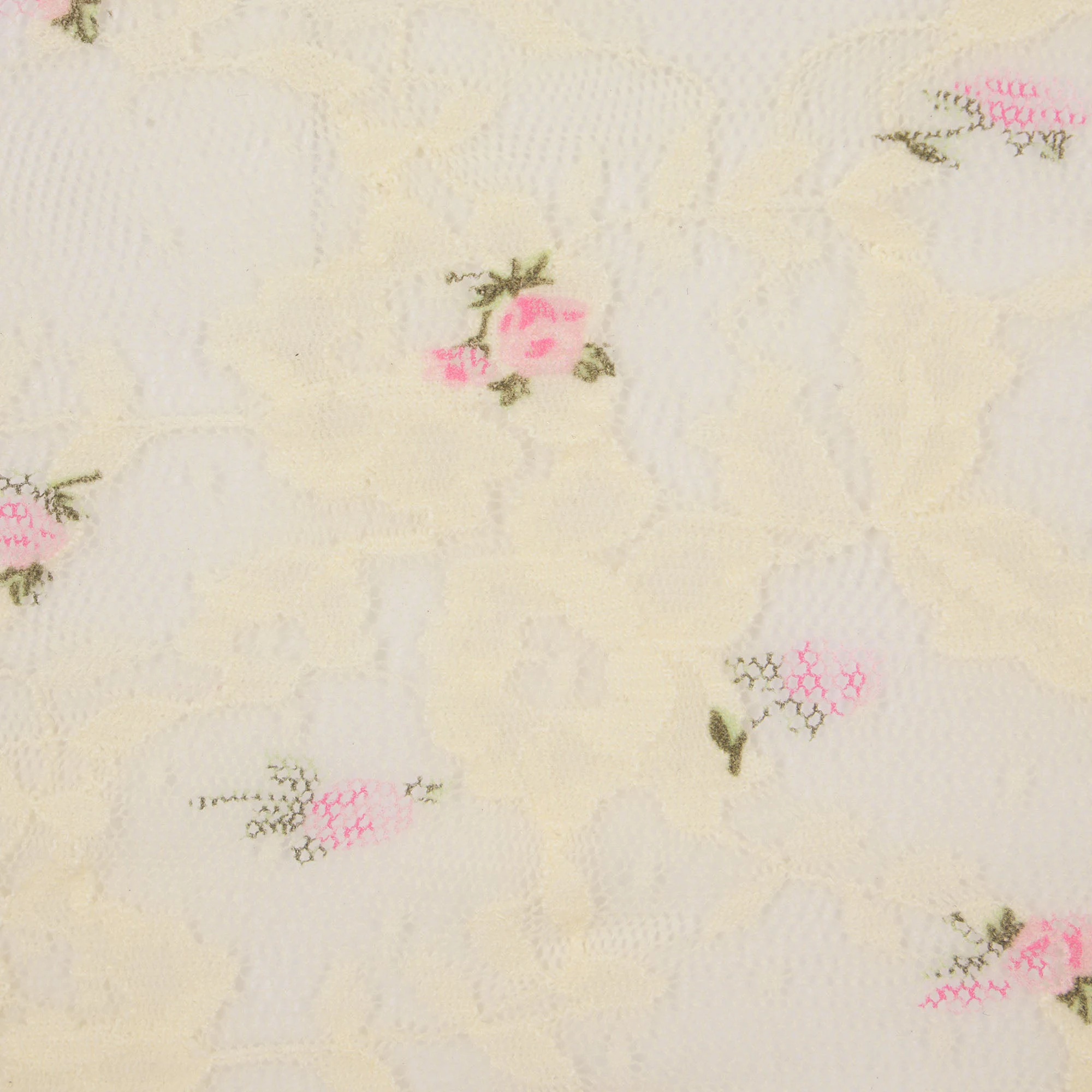 STRETCH LACE TRIANGLE CAMI AND SHORT SET | BUTTER ROSEBUD PRINT FLAT ON A WHITE BACKGROUND | FLT