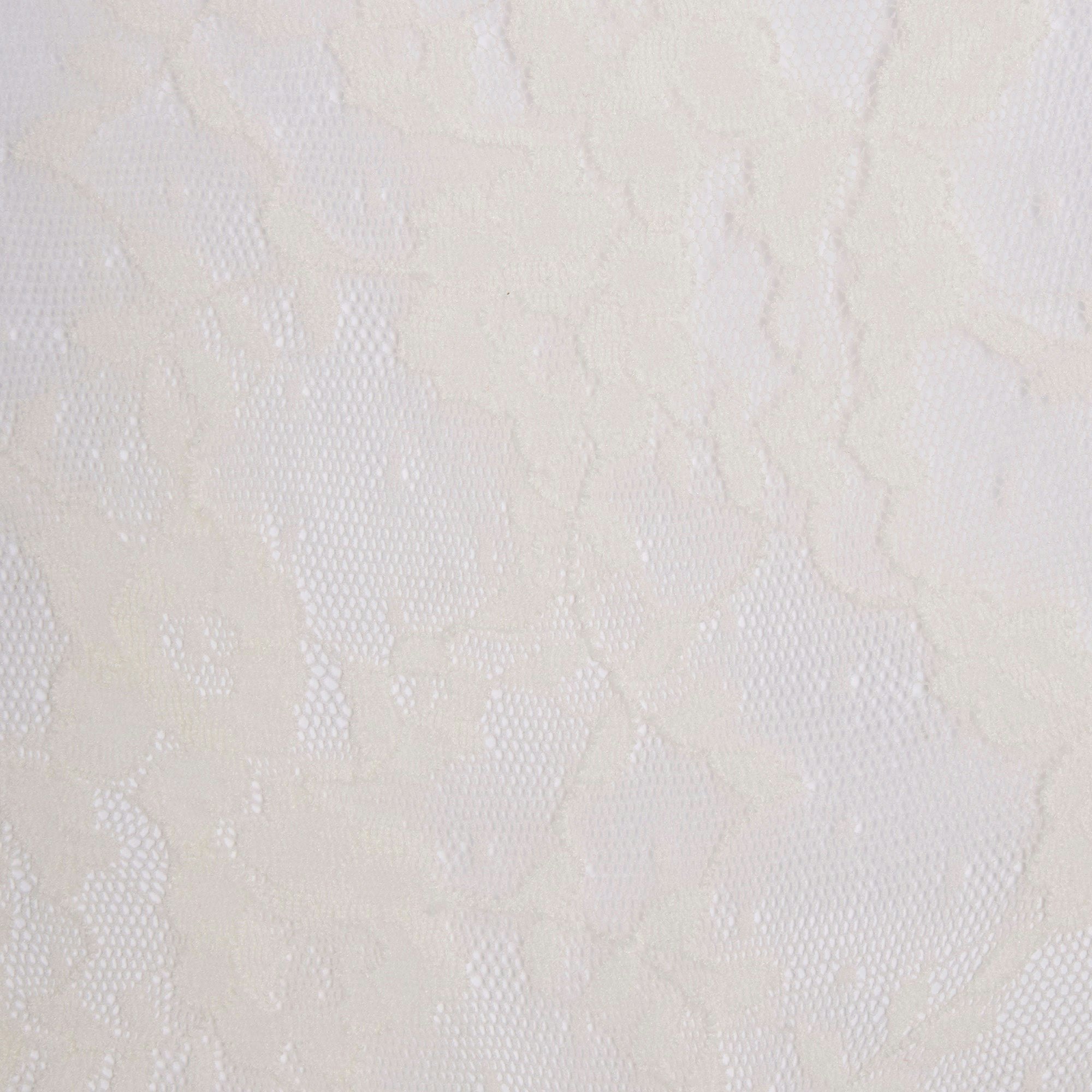 STRETCH LACE TRIANGLE CAMI AND SHORT SET | ECRU ADDITIONAL FABRIC DETAILS