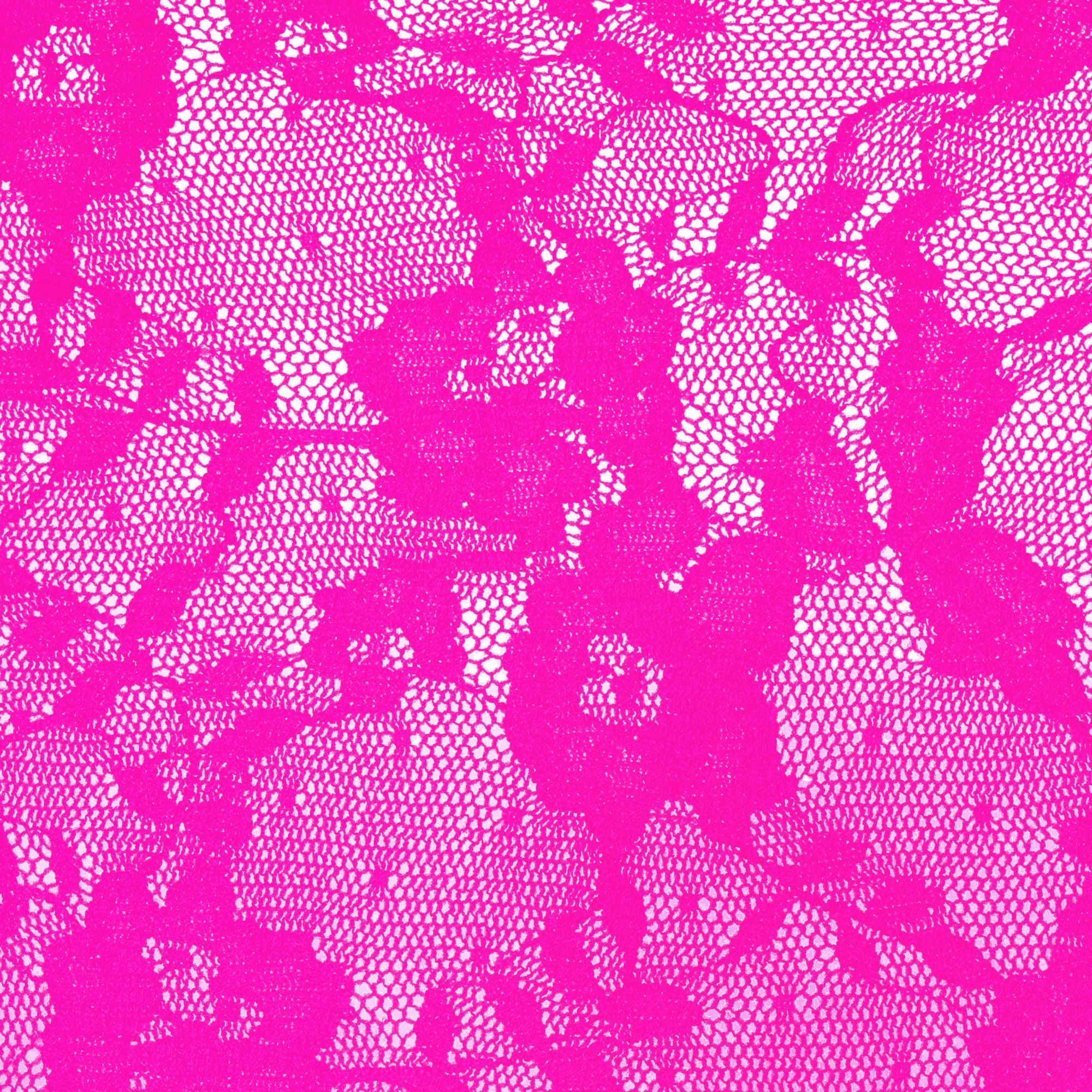 STRETCH LACE LINED LONG SLEEVE UNDERWIRE DRESS | NEON PINK ADDITIONAL FABRIC DETAILS