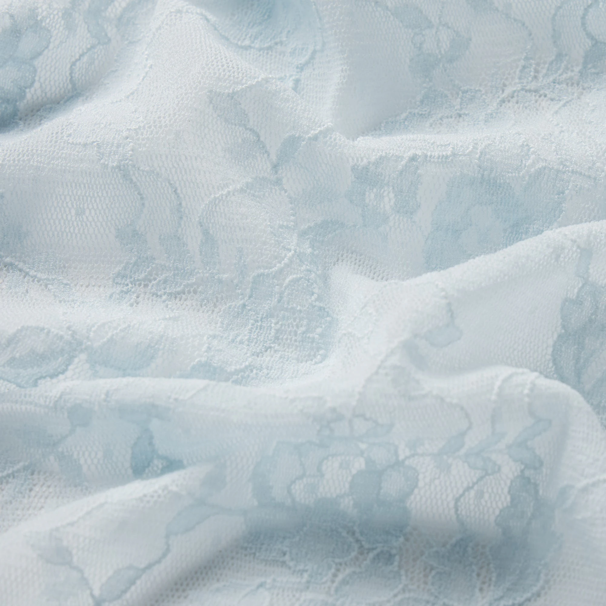 STRETCH LACE BABYDOLL TOP AND SHORT SET | POWDER BLUE ADDITIONAL FABRIC DETAILS