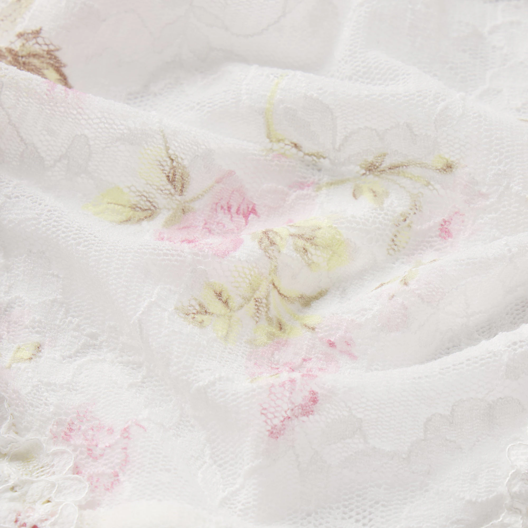 STRETCH LACE BUTTERFLY THONG | SNOW VINTAGE FLORAL PRINT ADDITIONAL FABRIC DETAILS