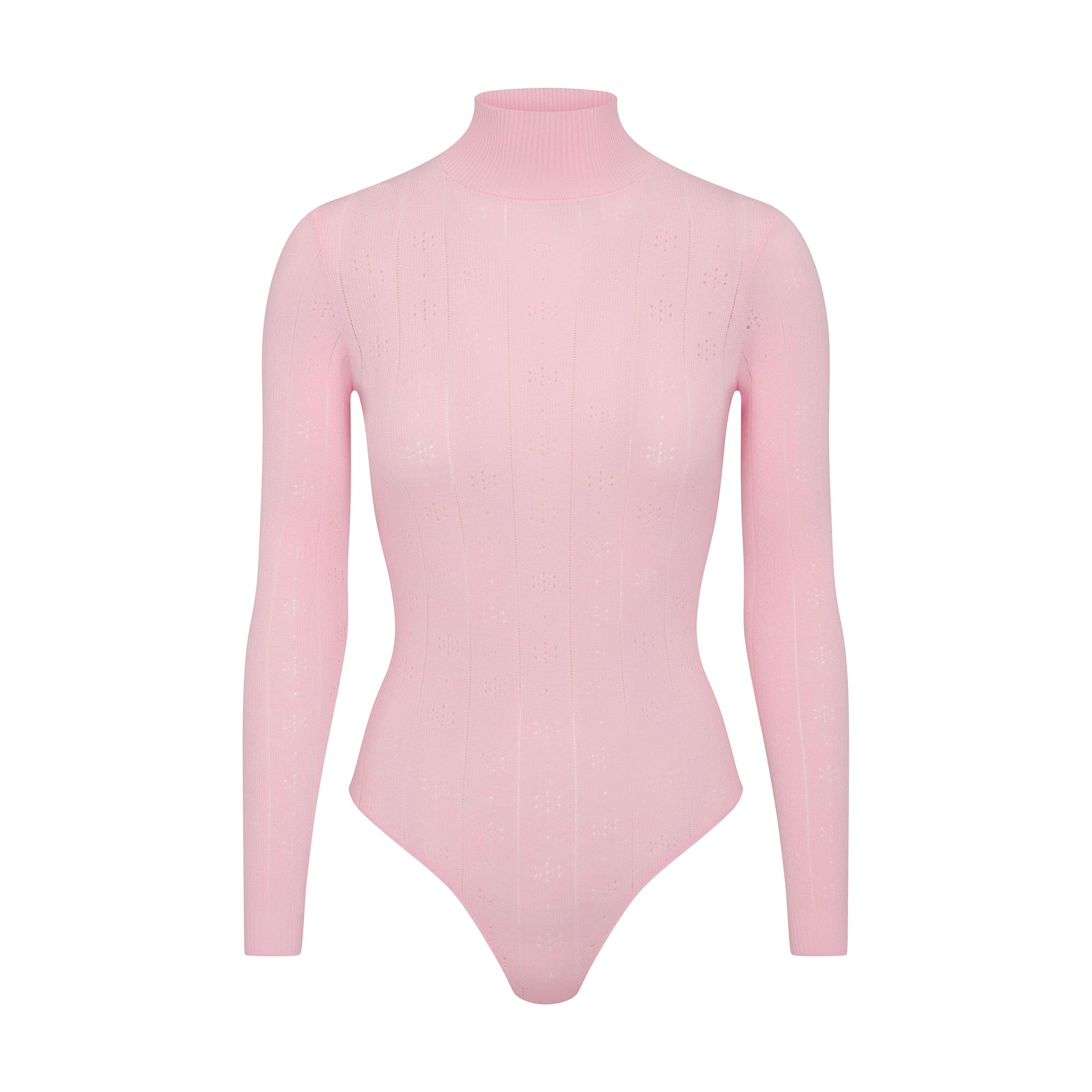 SWEATER POINTELLE TURTLENECK BODYSUIT | BABY PINK