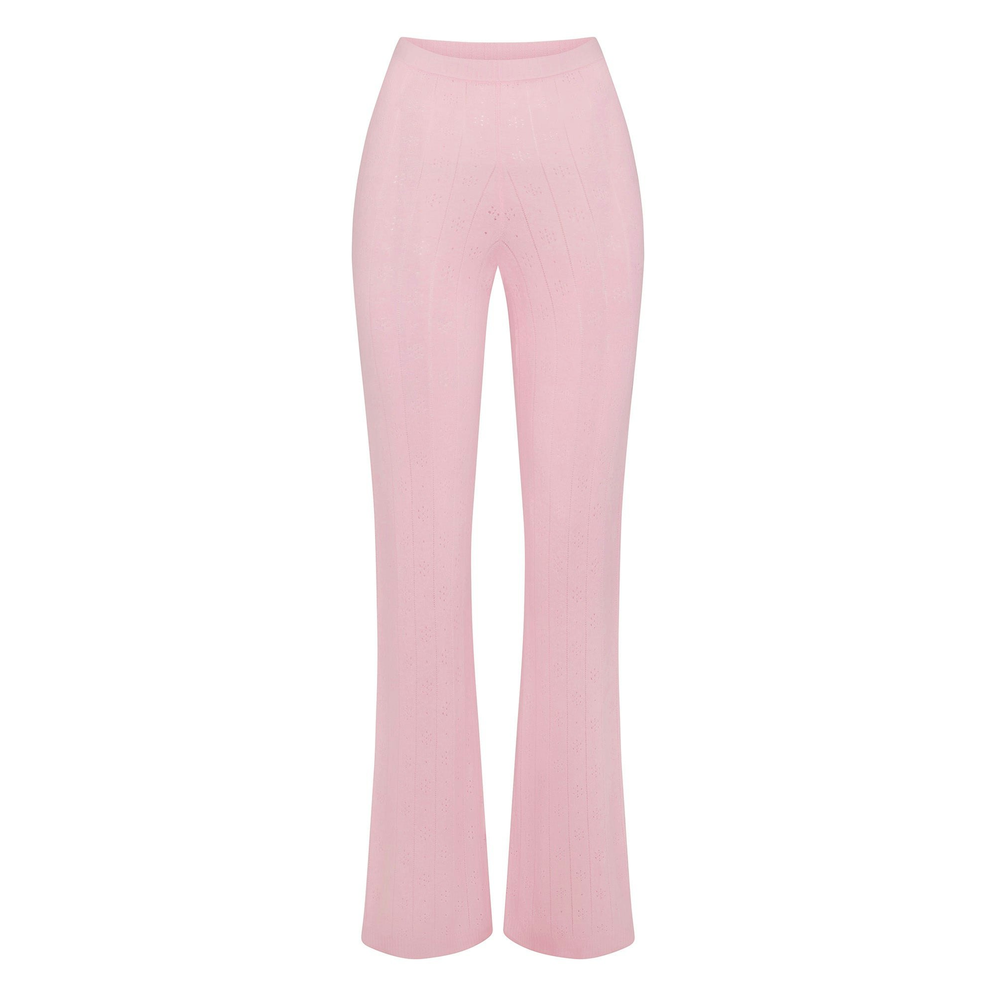 SWEATER POINTELLE STRAIGHT LEG PANT | BABY PINK ADDITIONAL FABRIC DETAILS