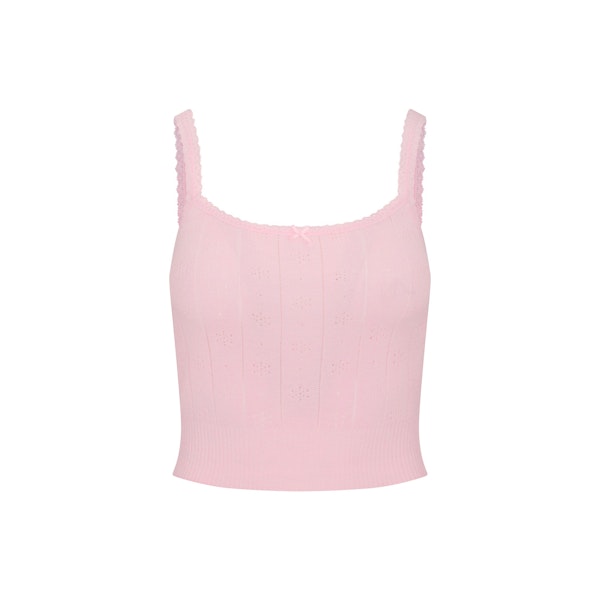 SWEATER POINTELLE CAMI | BABY PINK ADDITIONAL FABRIC DETAILS