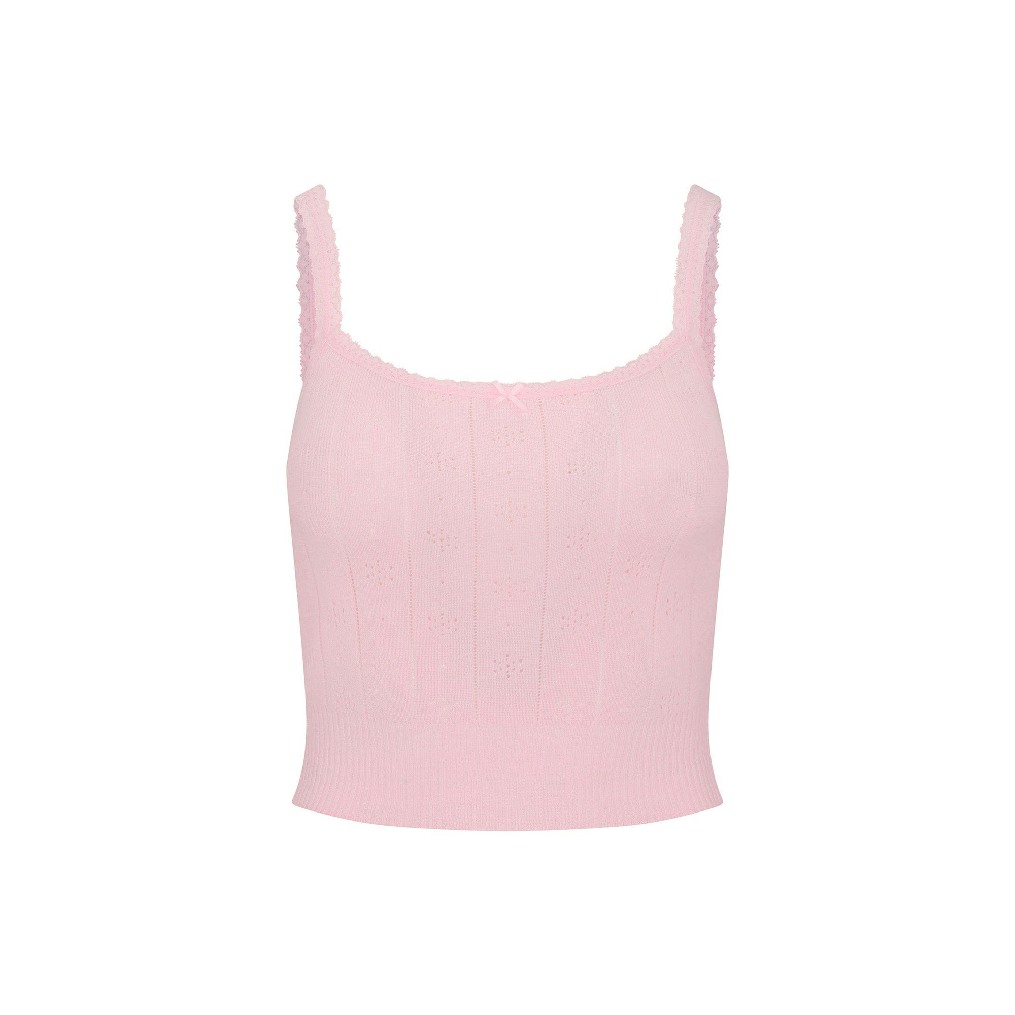 SWEATER POINTELLE CAMI | BABY PINK ADDITIONAL FABRIC DETAILS